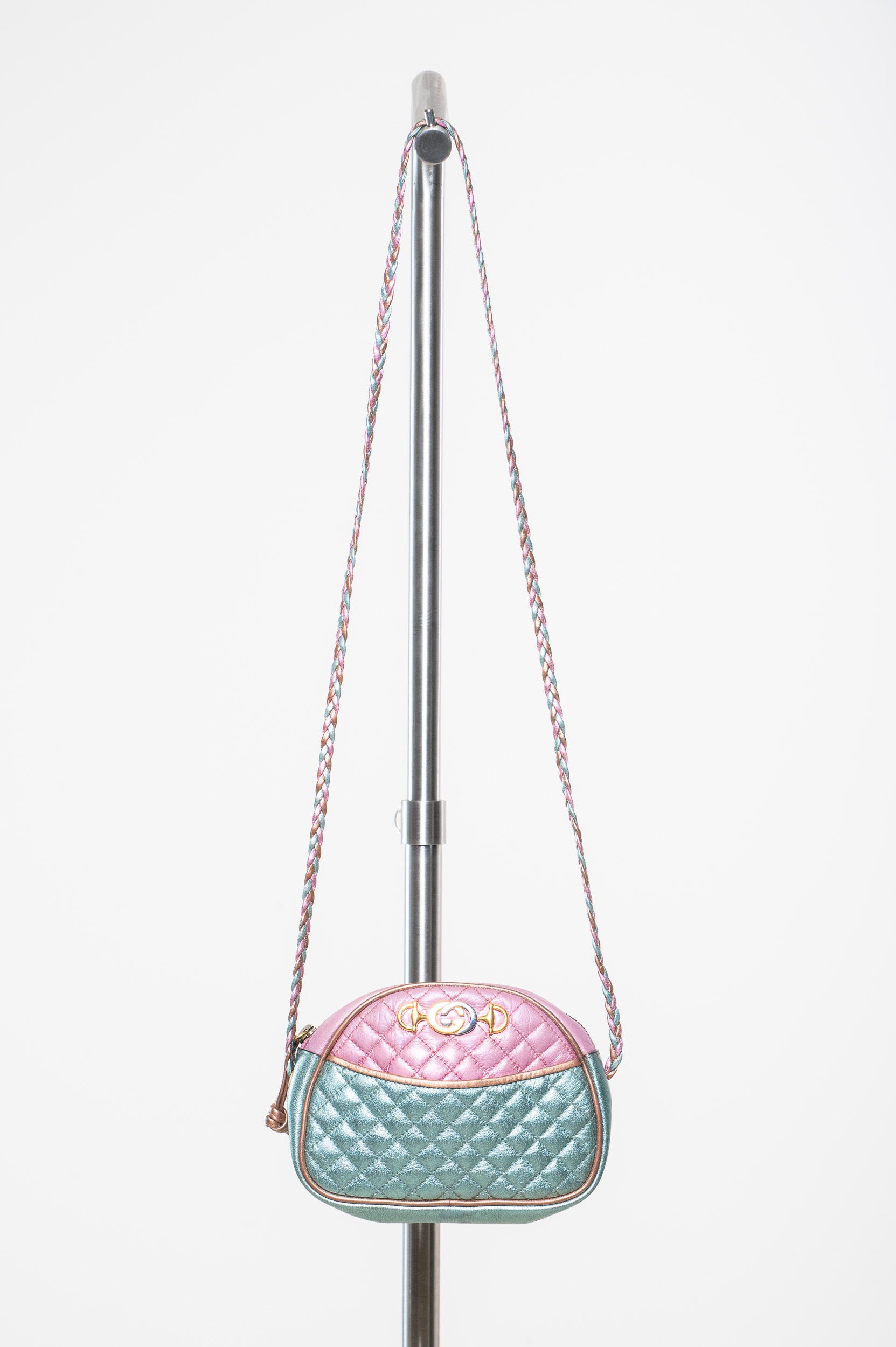 Additional front view of Gucci Zumi Trapuntata Mini GG Shoulder Bag