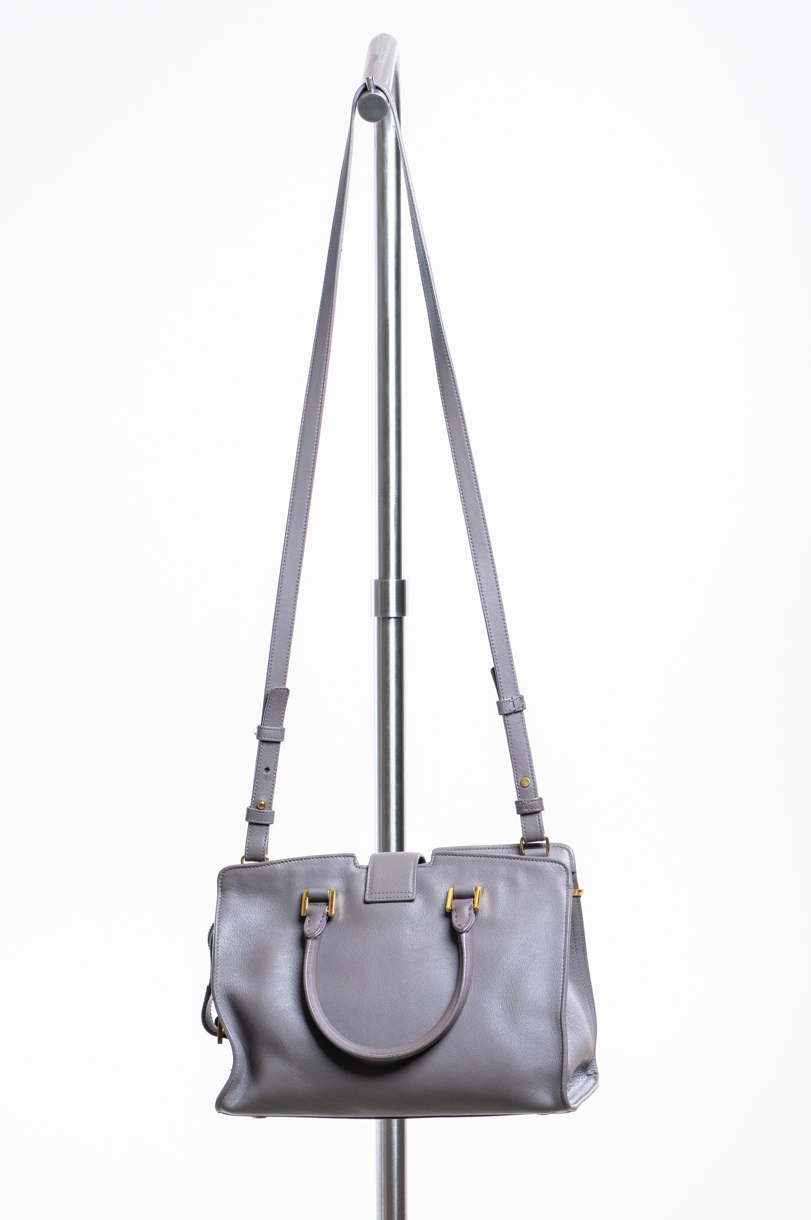 Grey Baby Cabas Leather 
Logo Crossbody