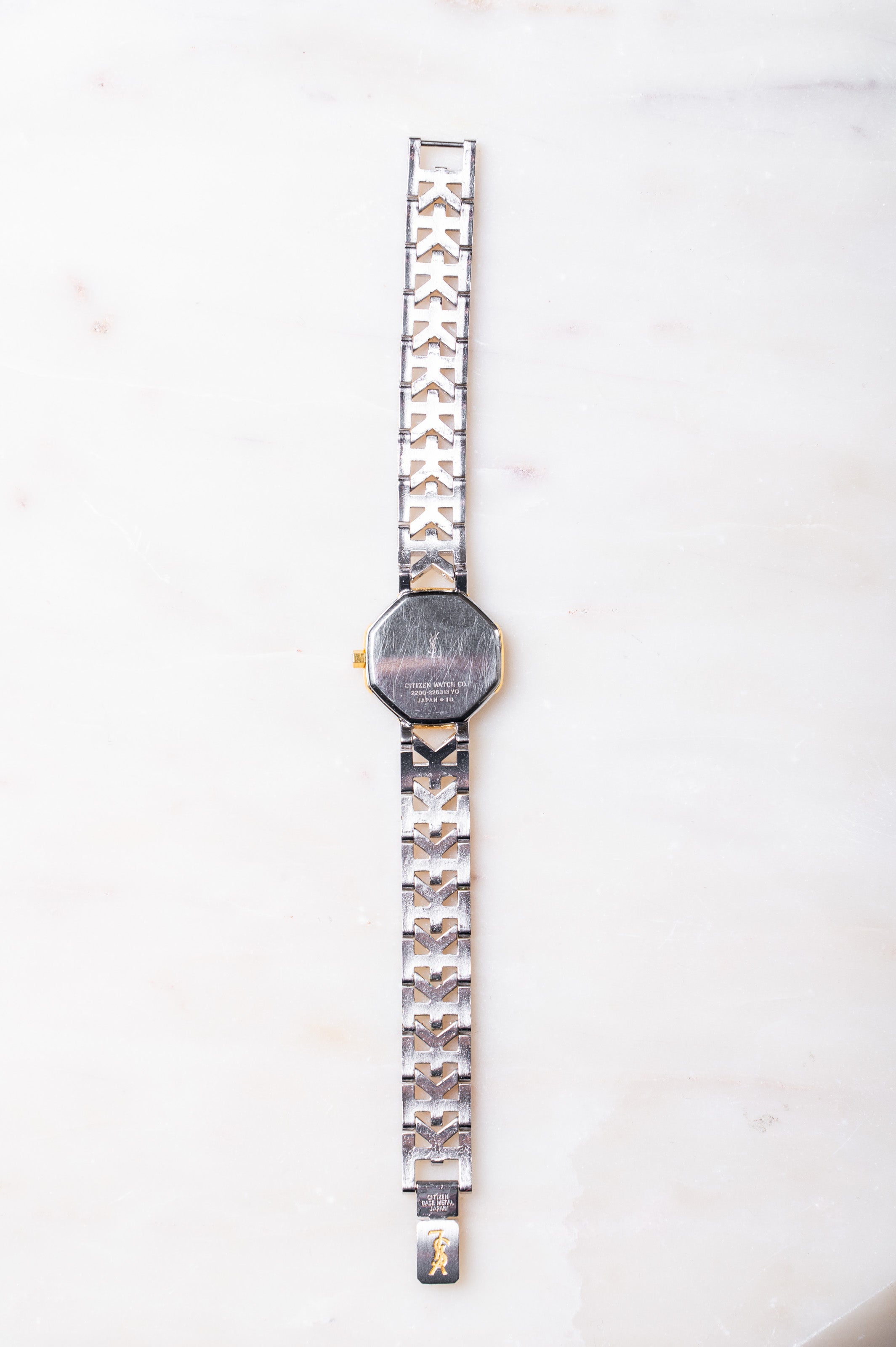 Vintage YSL Small Octagon Two-Tone Watch