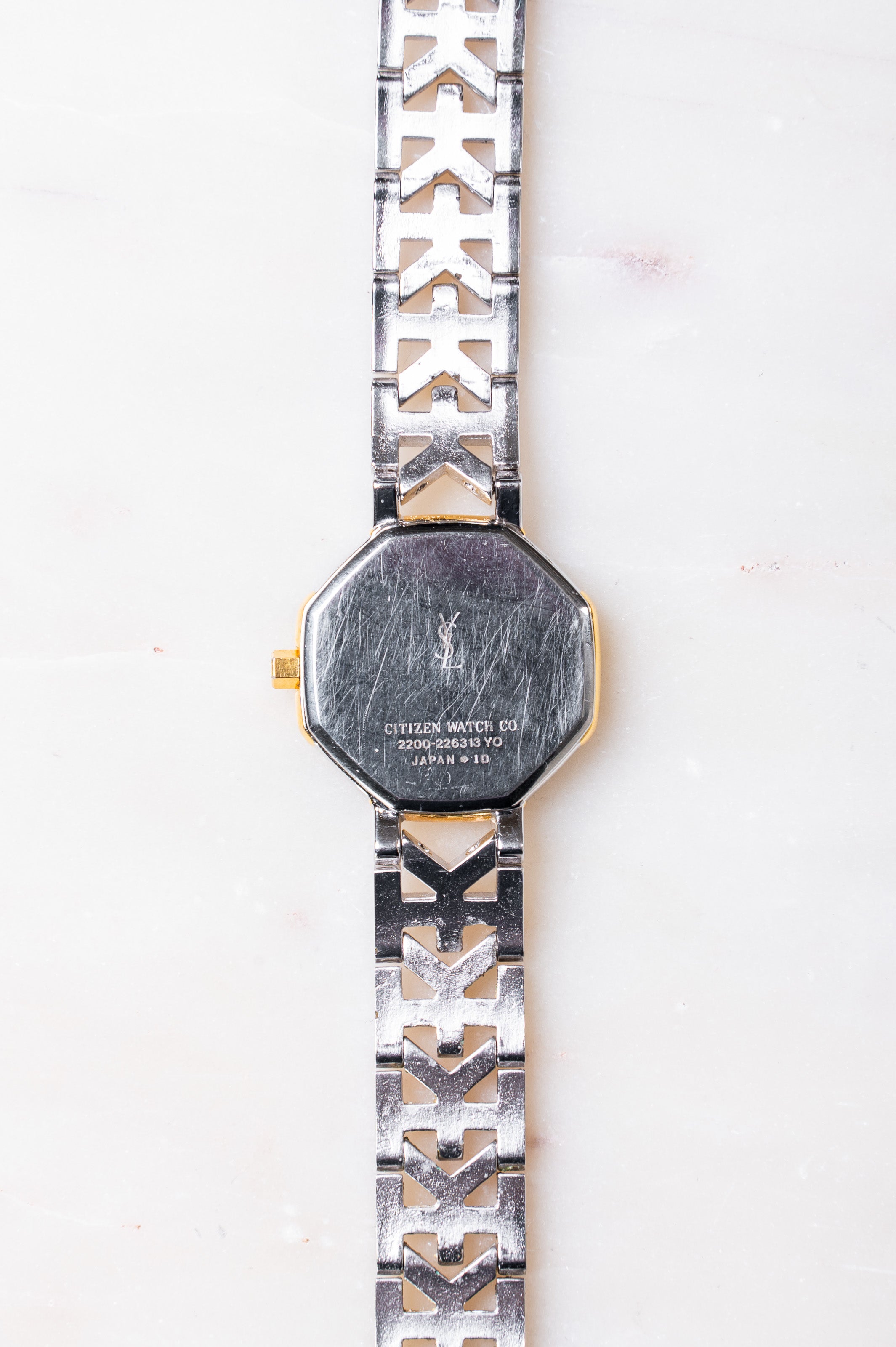 Vintage YSL Small Octagon Two-Tone Watch