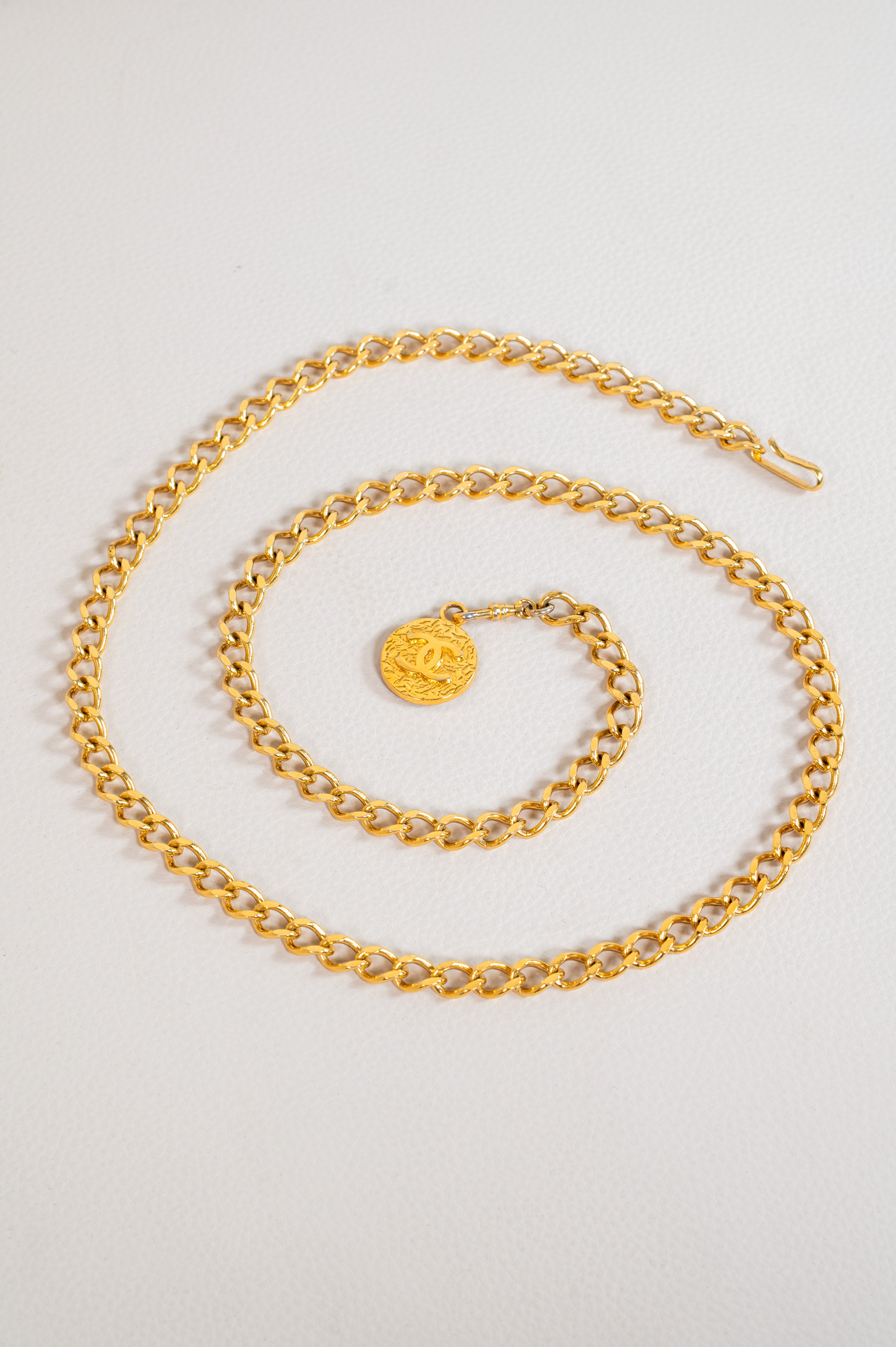 Vintage 1980's CC Gold Tone Chain Belt