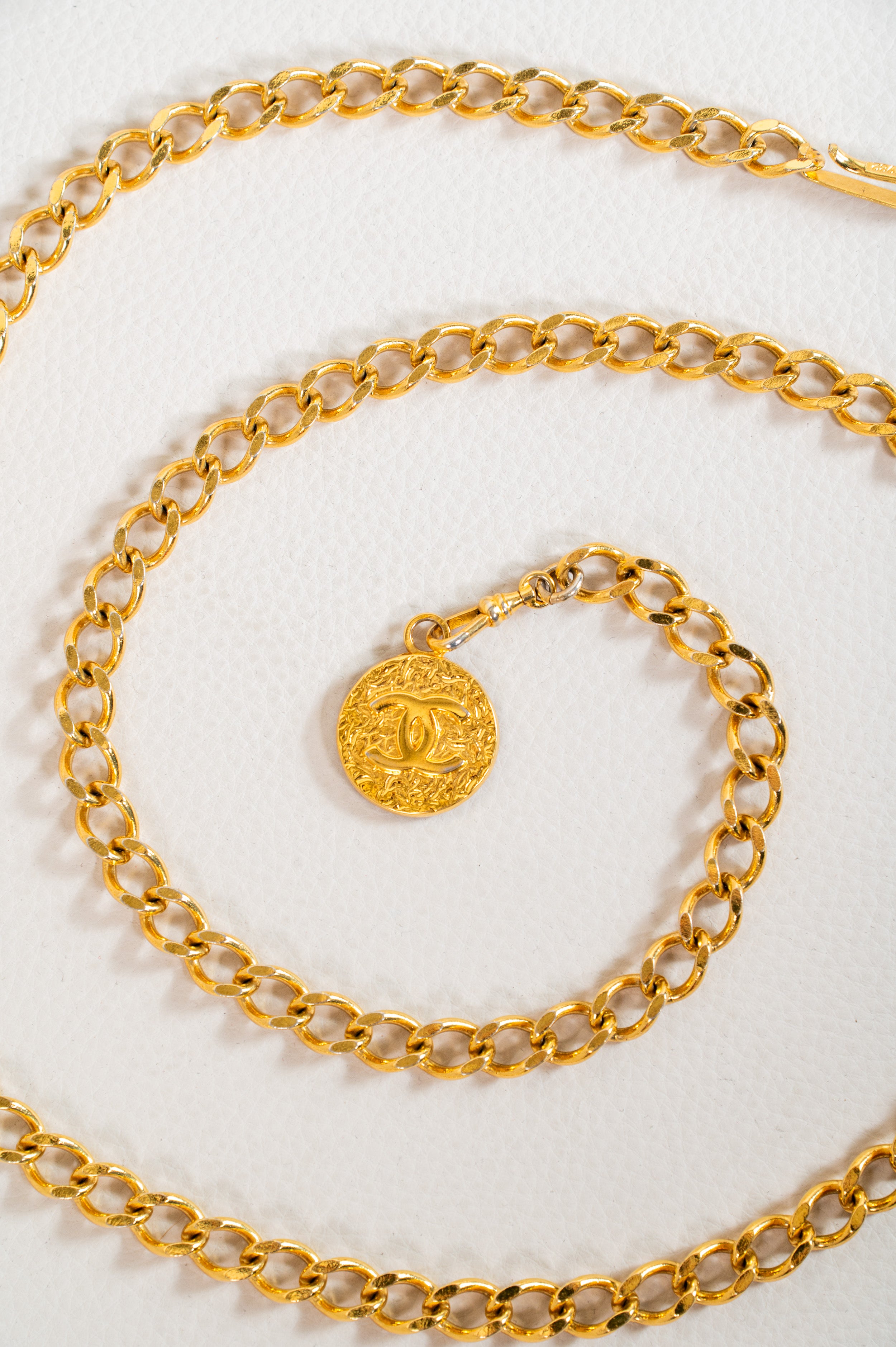 Vintage 1980's CC Gold Tone Chain Belt