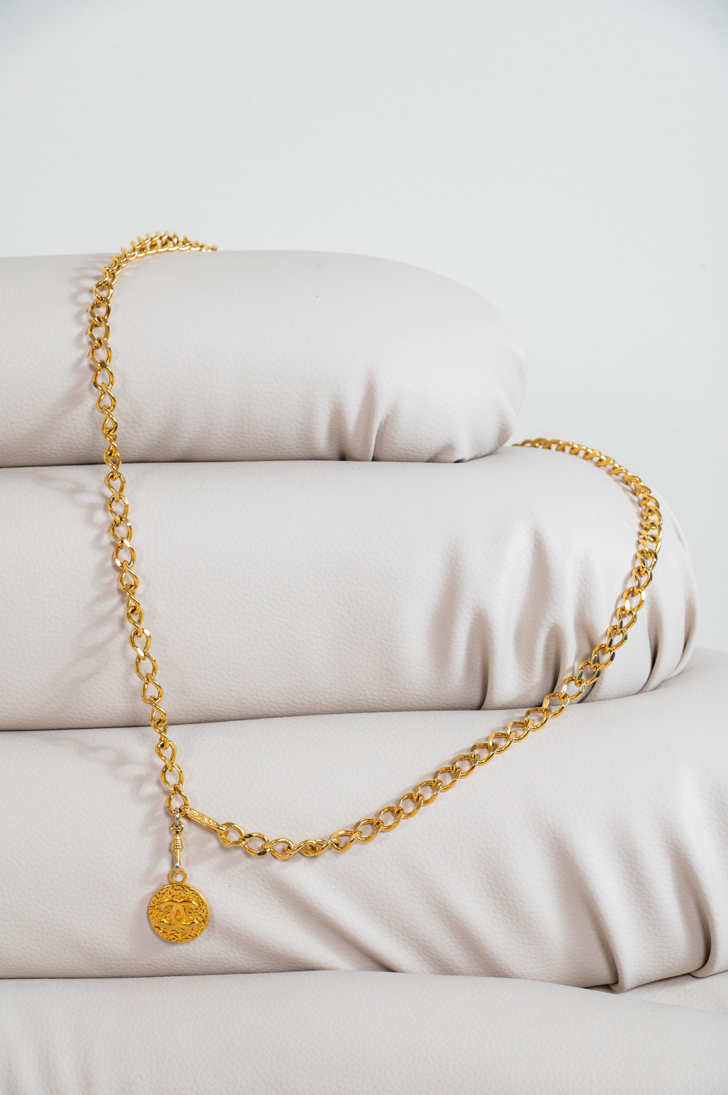 Vintage 1980's CC Gold Tone Chain Belt