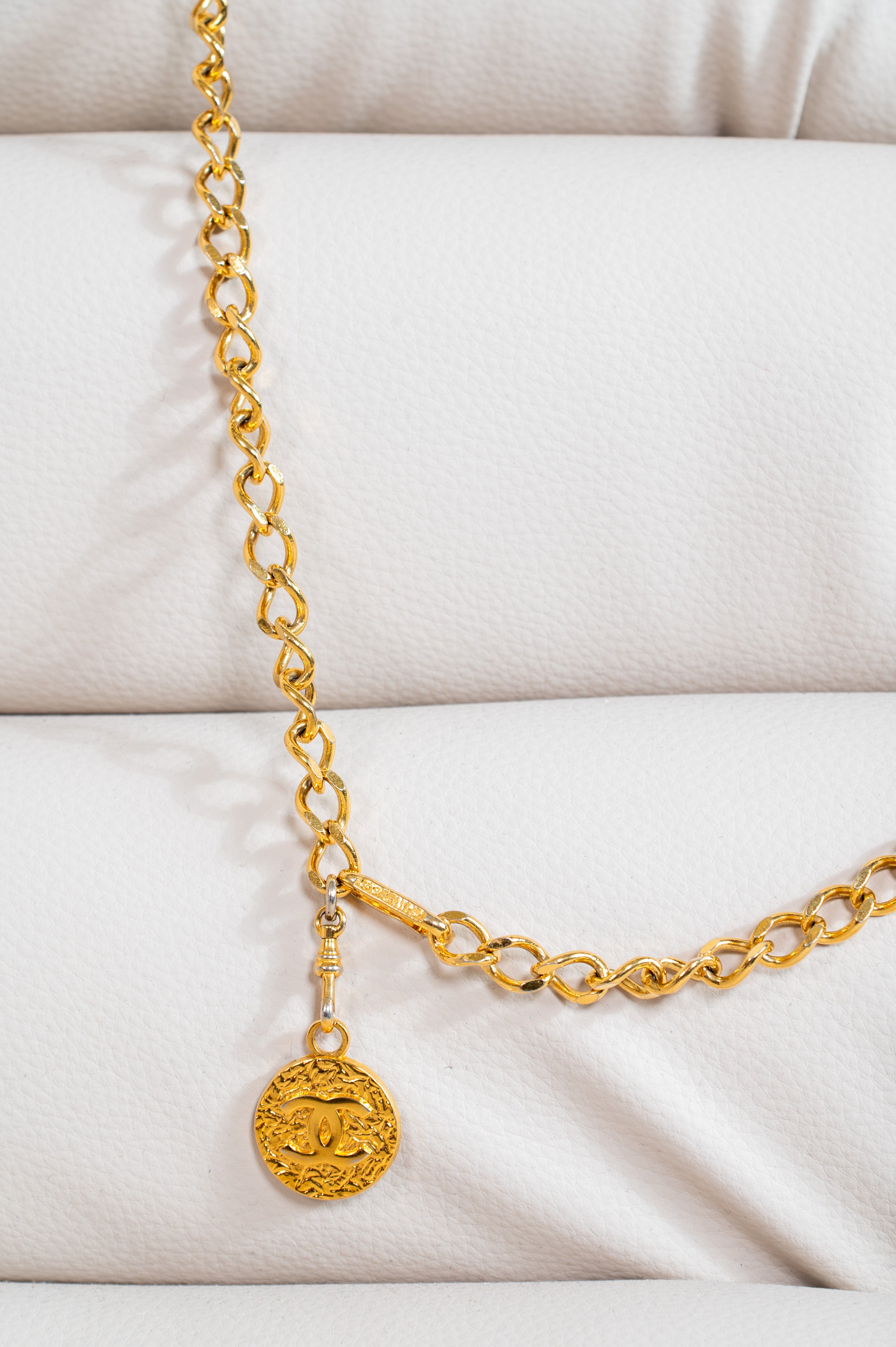 Vintage 1980's CC Gold Tone Chain Belt