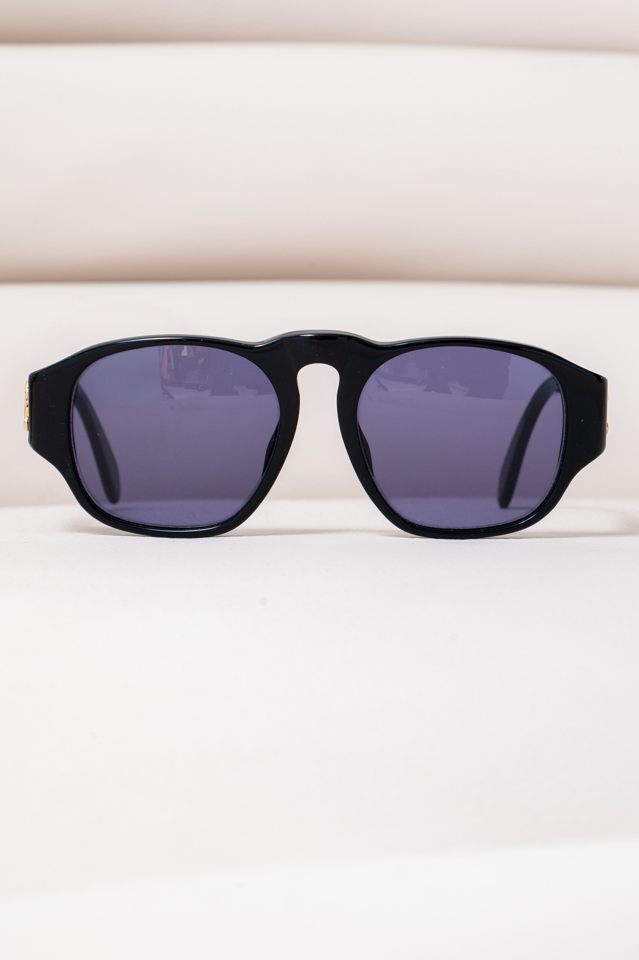 Vintage Plastic Sunglasses Black CC