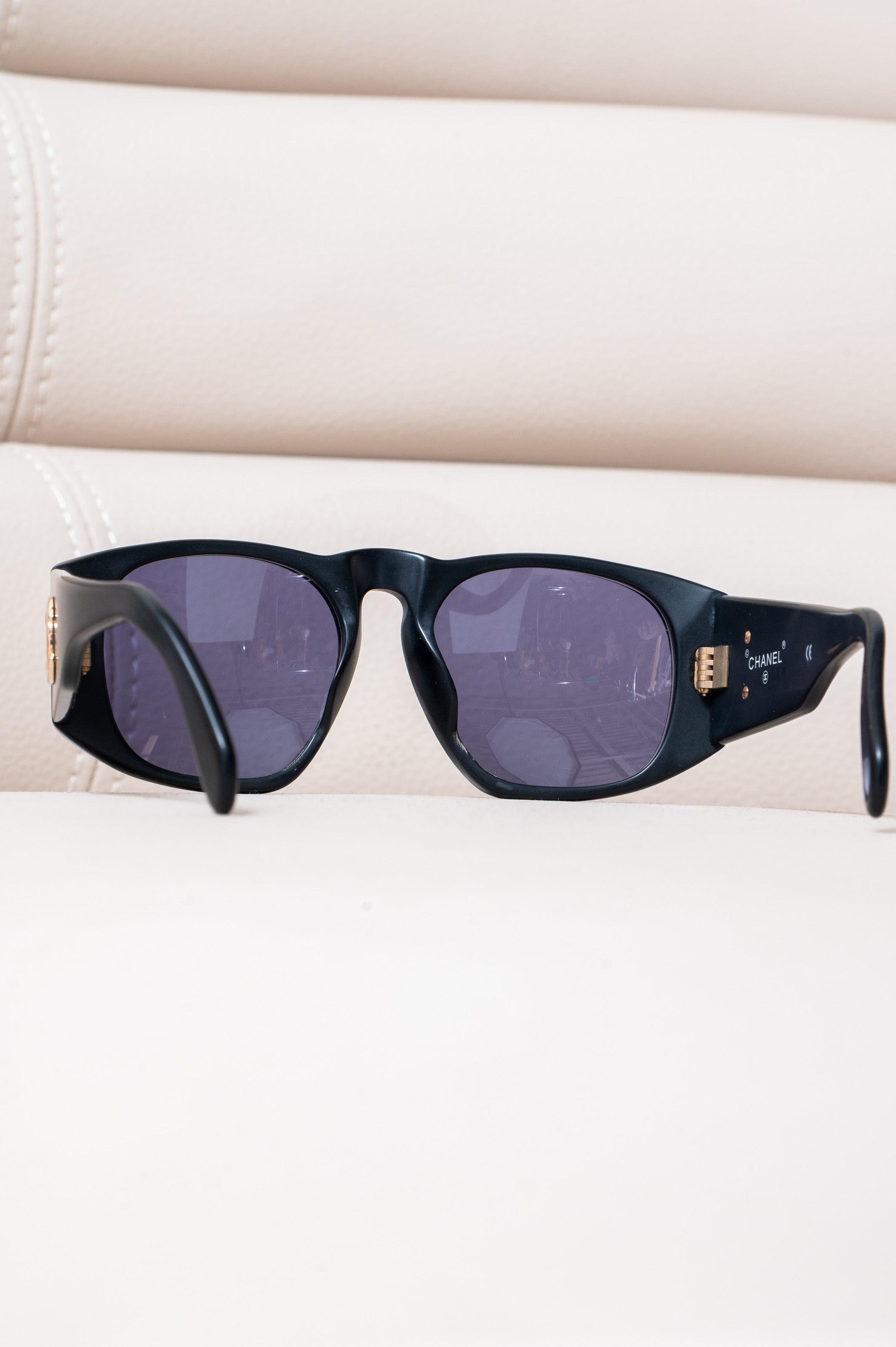 Vintage Black Coco Mark Sunglasses