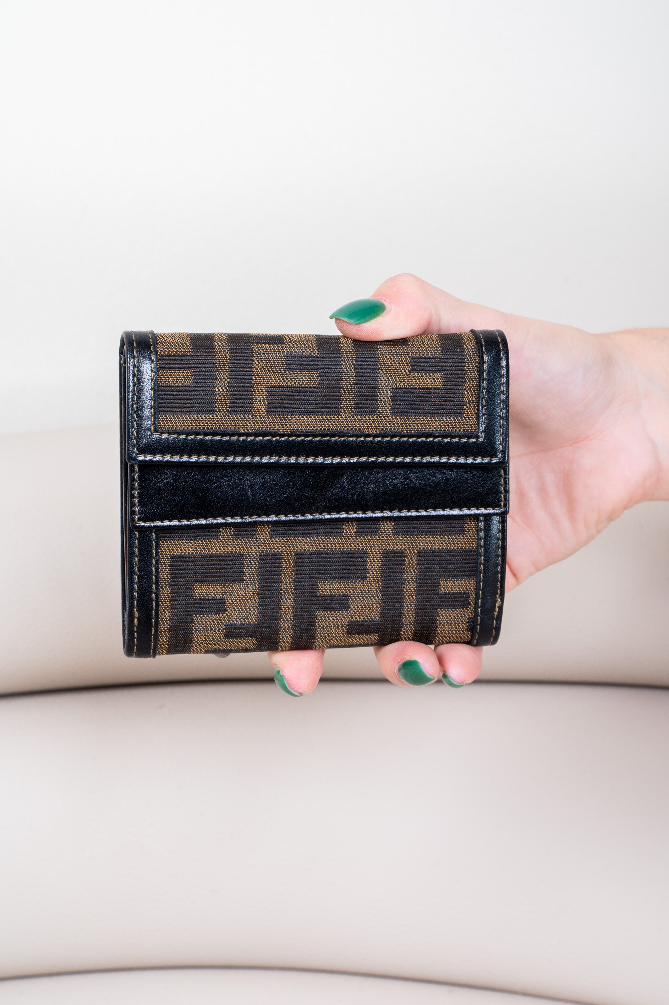 Vintage Fendi Zucchino Compact Wallet