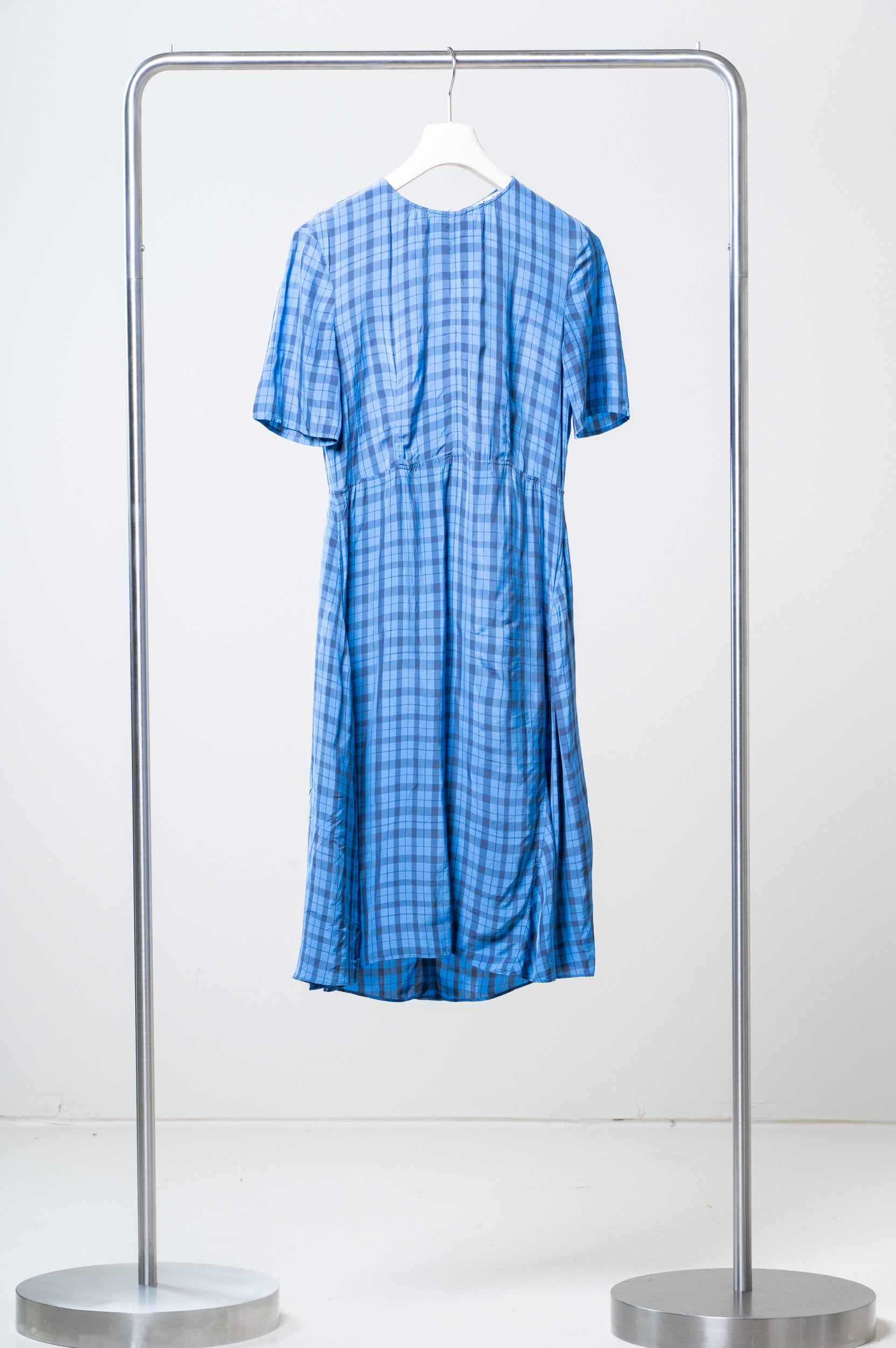 Blue Plaid T-Shirt Dress