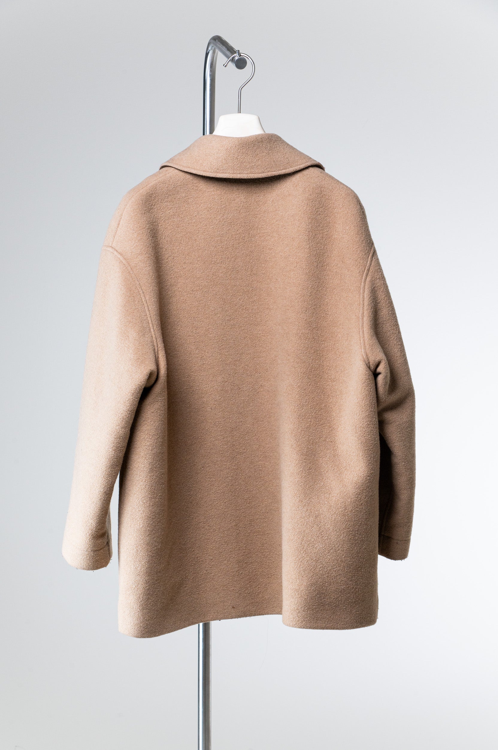 Beige Wool Pocketed Jacket Wool