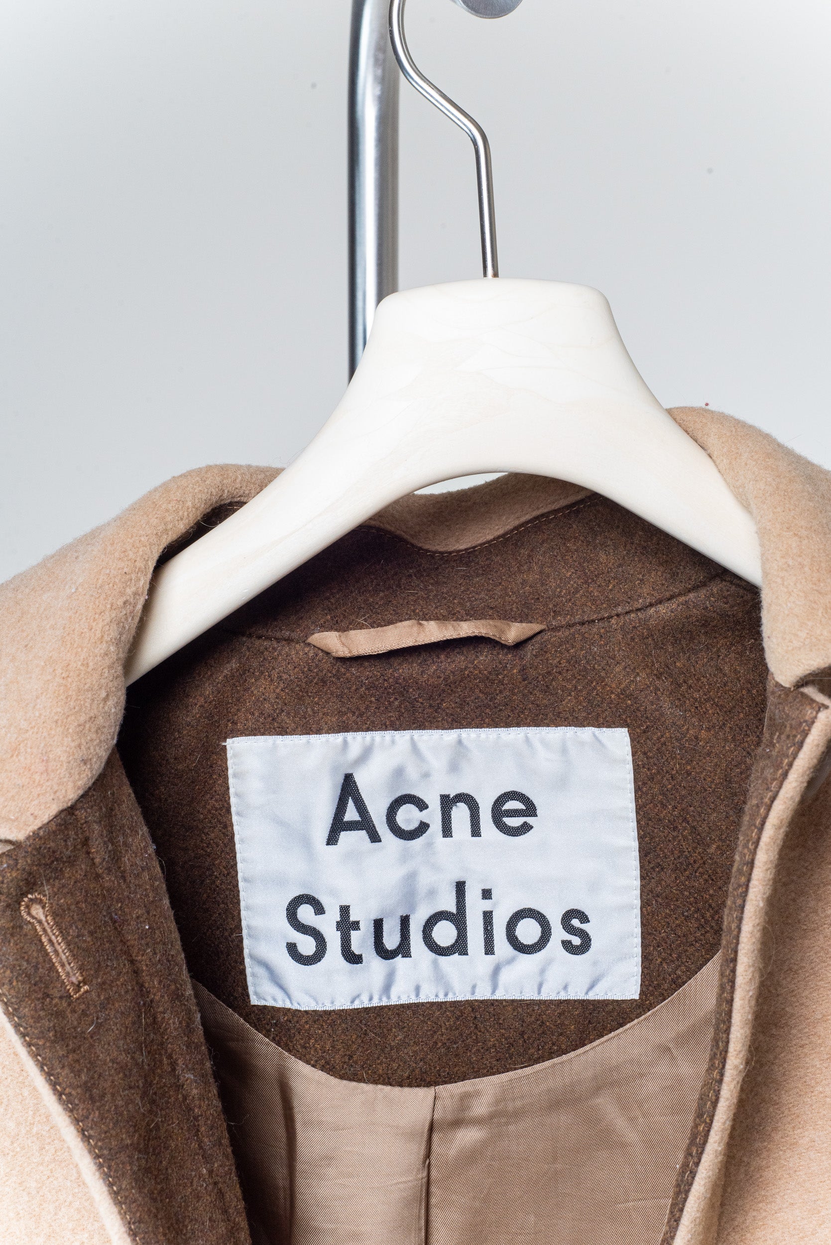 Beige Wool Pocketed Jacket Wool