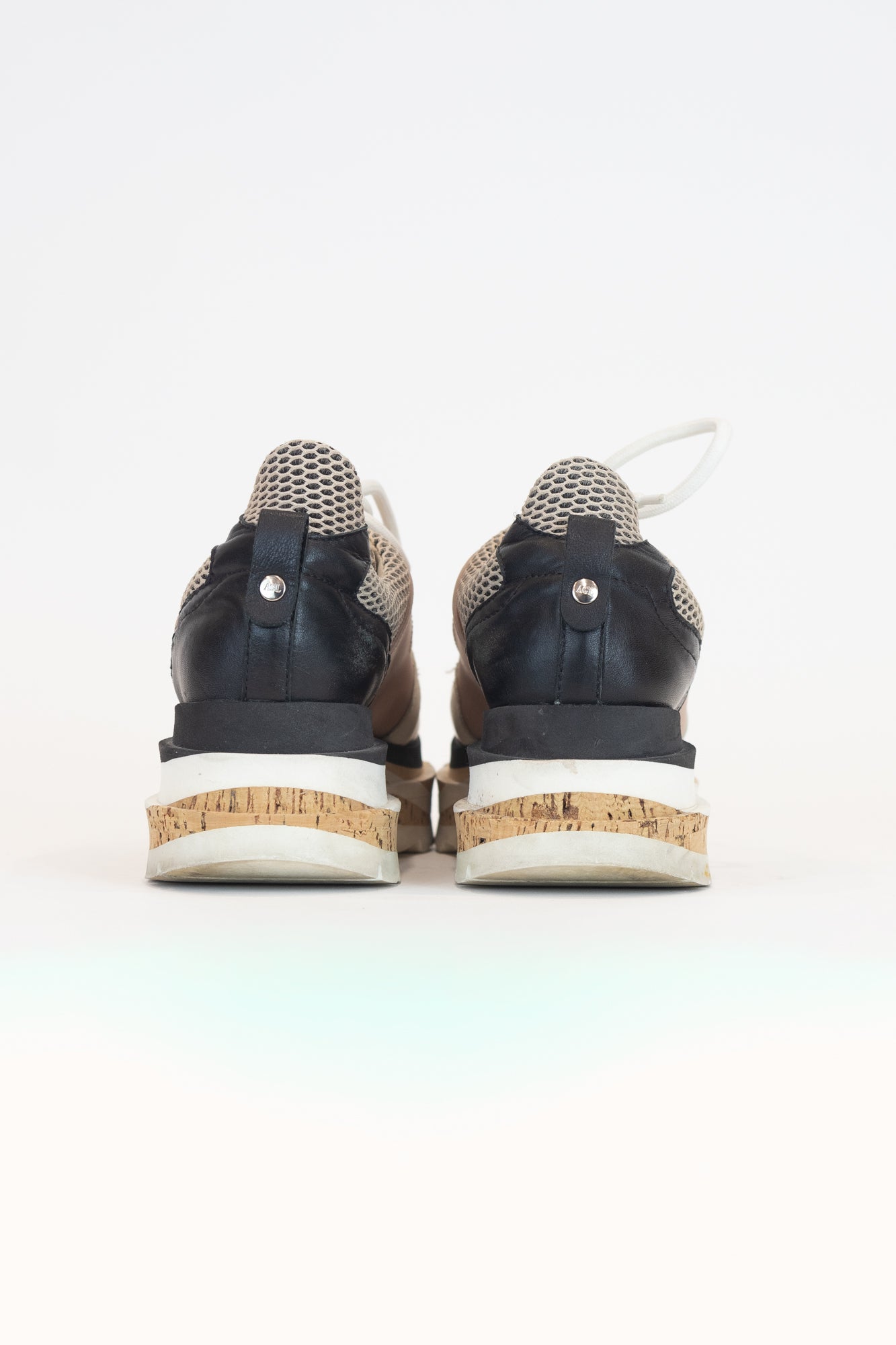 Cork Sole Webbed Sneaker  Leather/Canvas