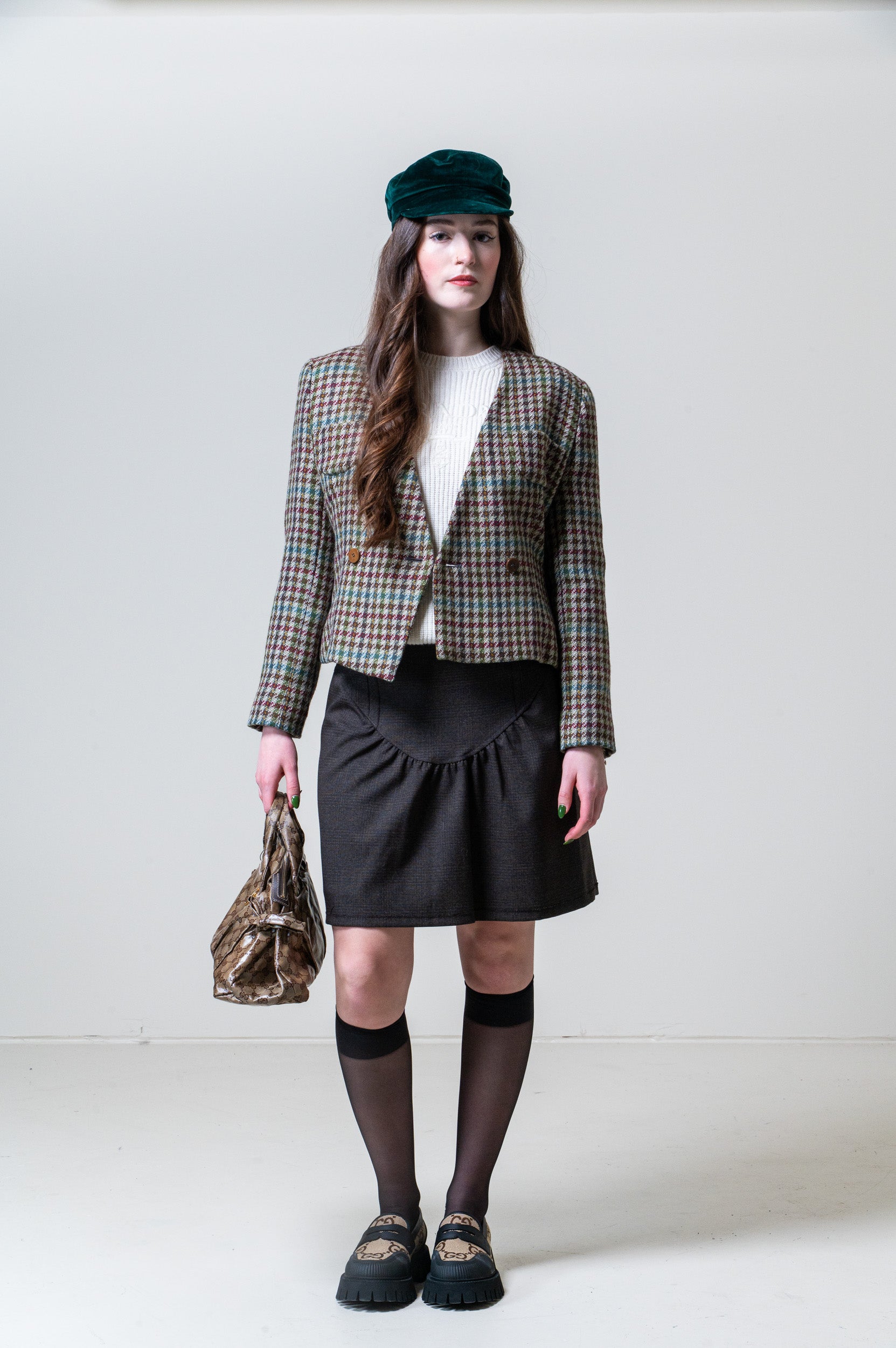 Vintage Houndstooth Boxy Jacket