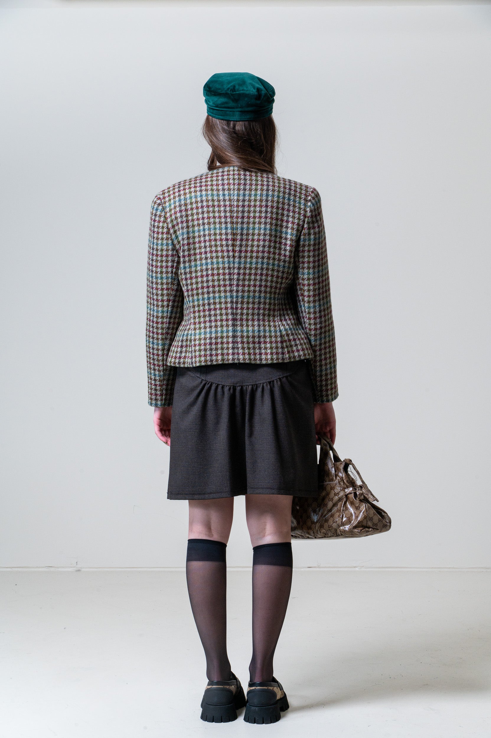 Vintage Houndstooth Boxy Jacket