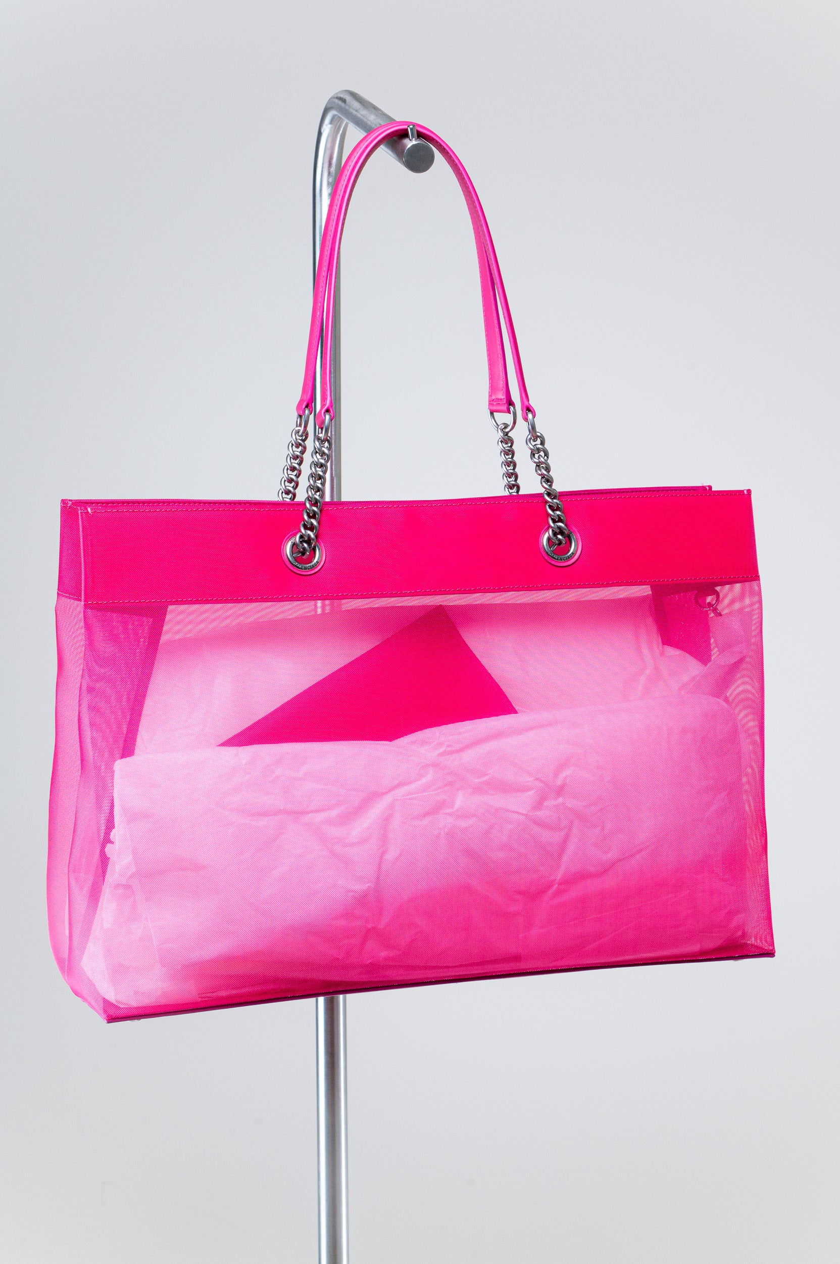 Pink Mesh Tote with Pouch