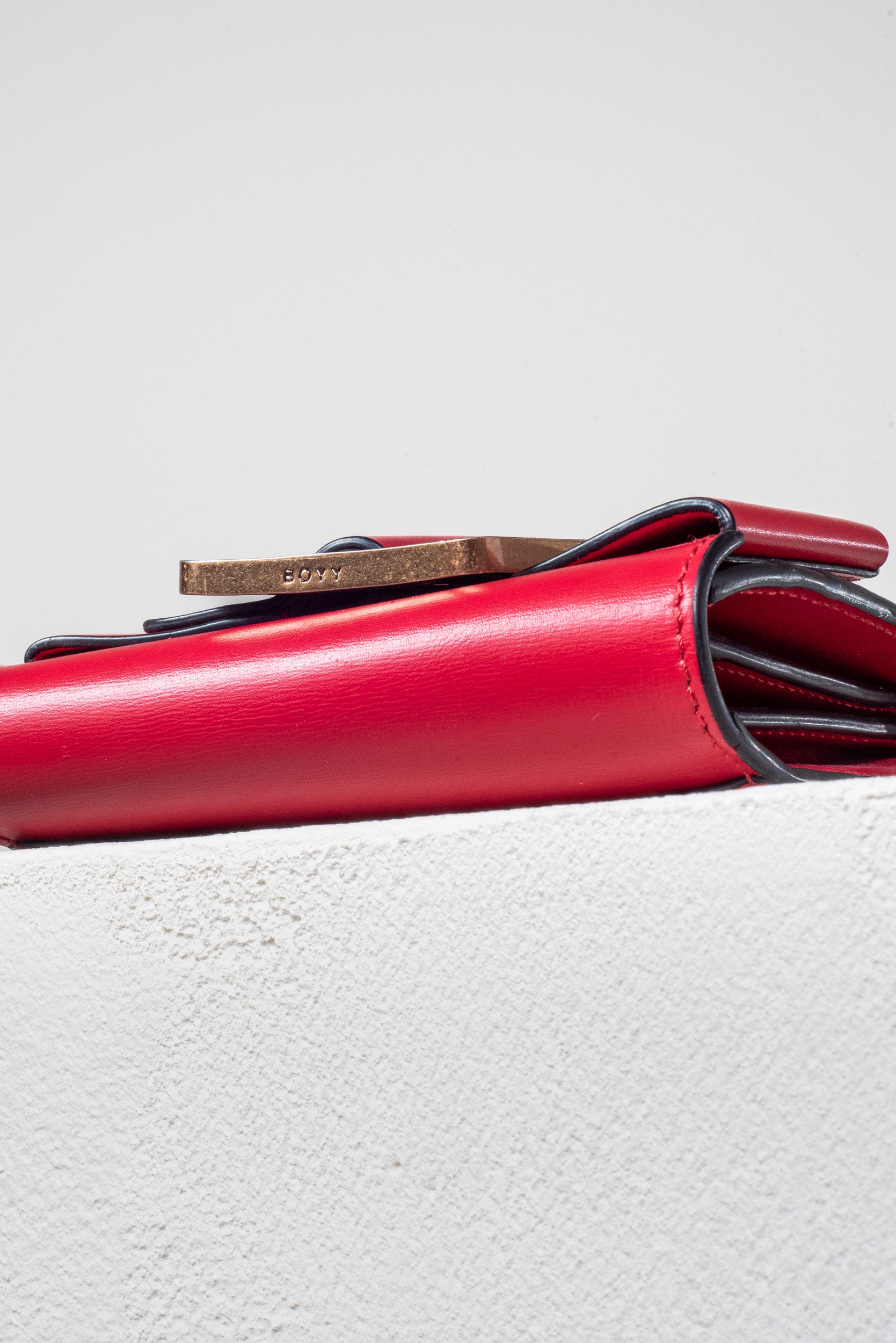 Red Buckled Leather Wallet Leather/Metal