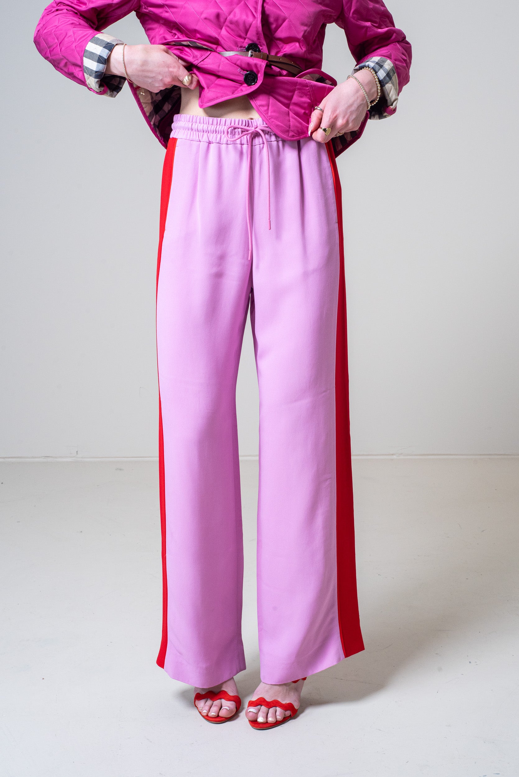 Pink and Red Wide Leg Pant