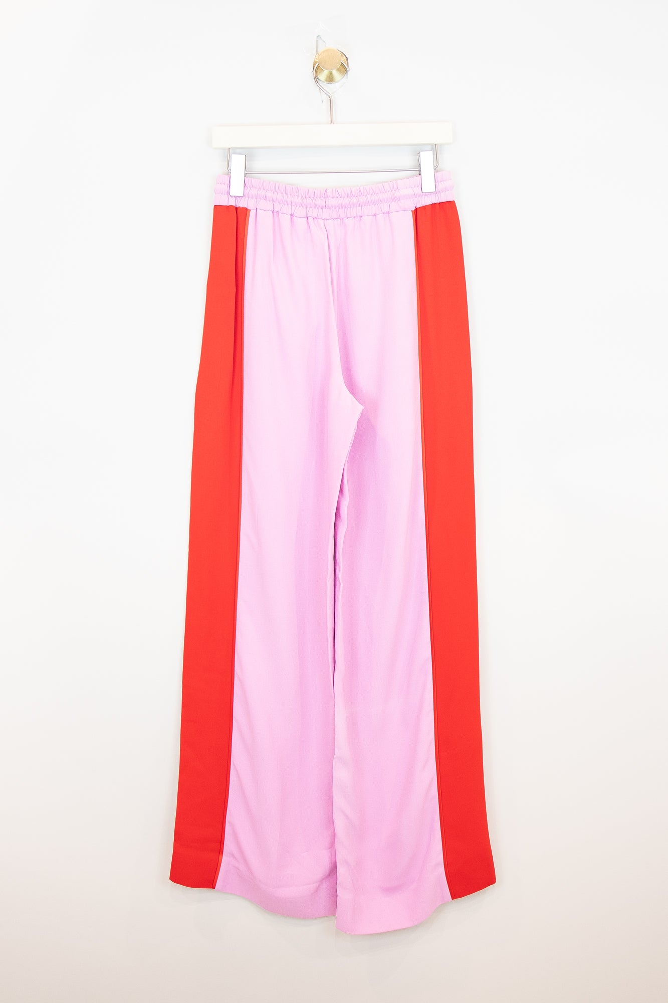 Pink and Red Wide Leg Pant Viscose