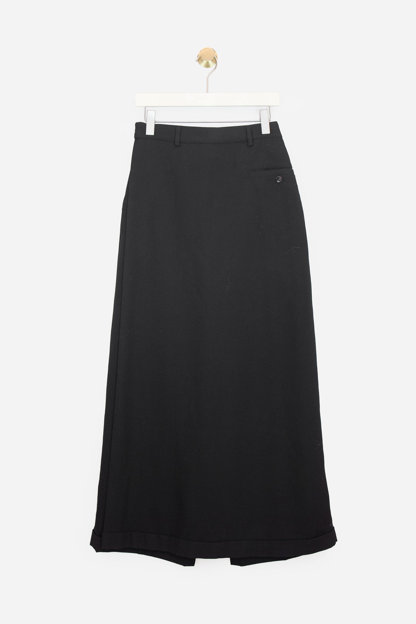 Long Black Maxi Pant Skirt Wool