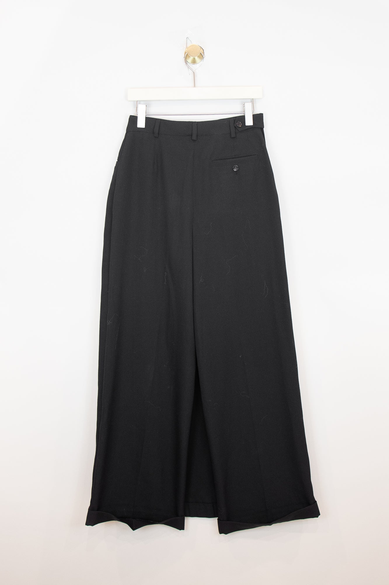 Long Black Maxi Pant Skirt Wool