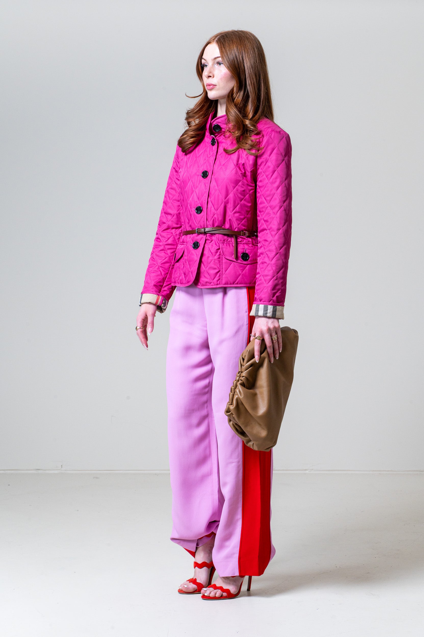 Pink and Red Wide Leg Pant