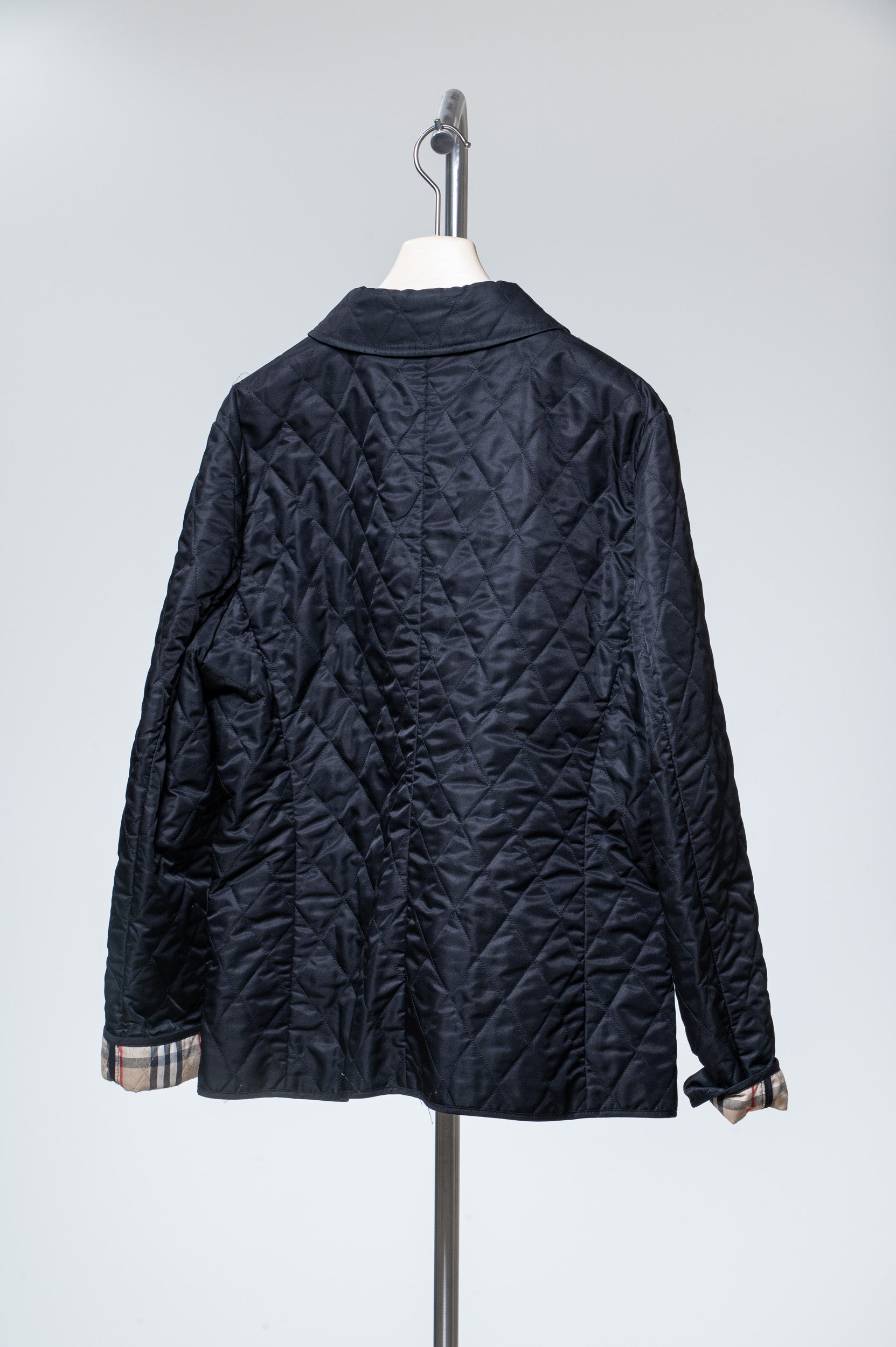 Black Quilted Check Jacket Polyester/Polyamide