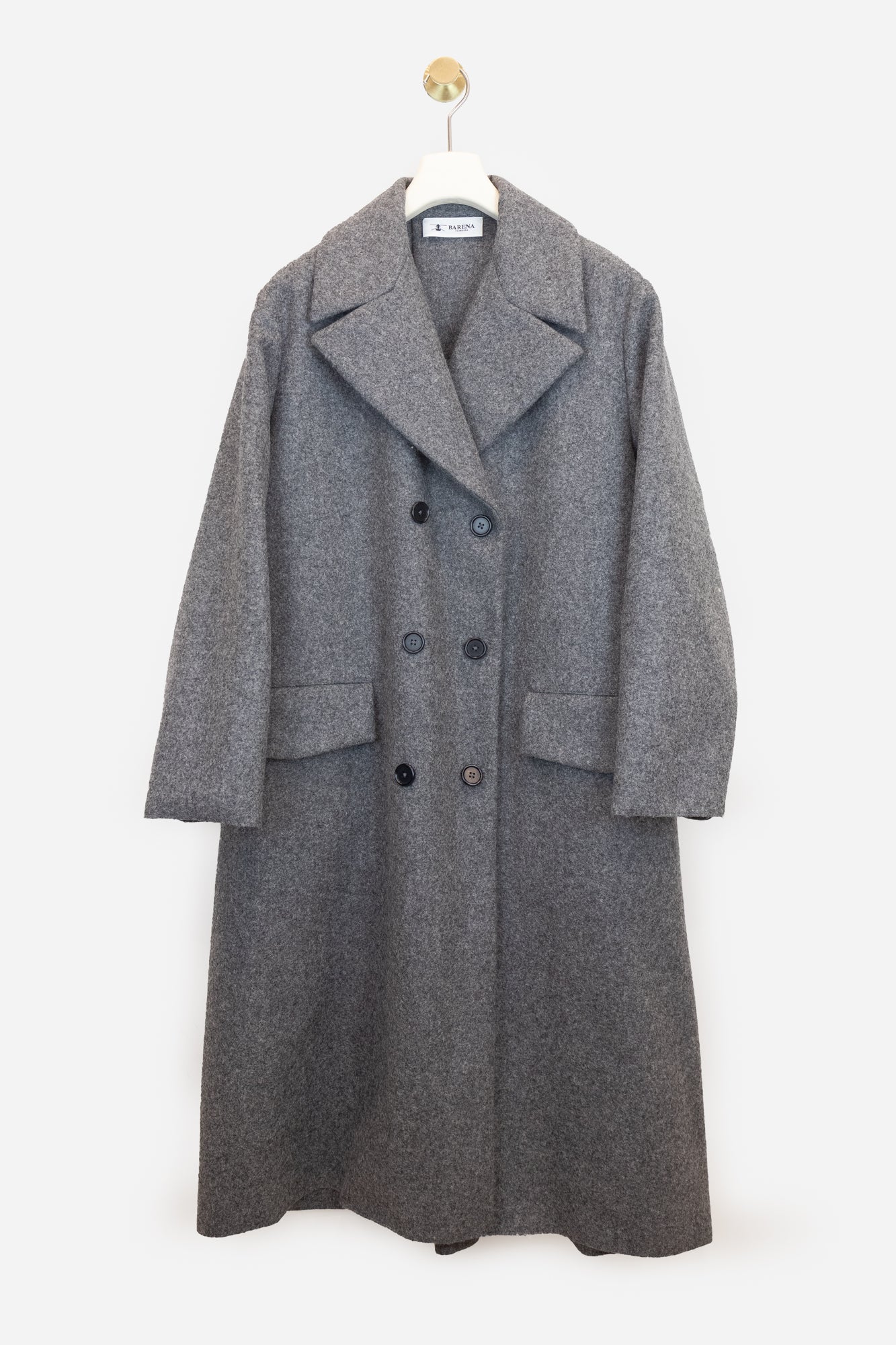 Grey Wool Long Trench Coat Jacket Wool