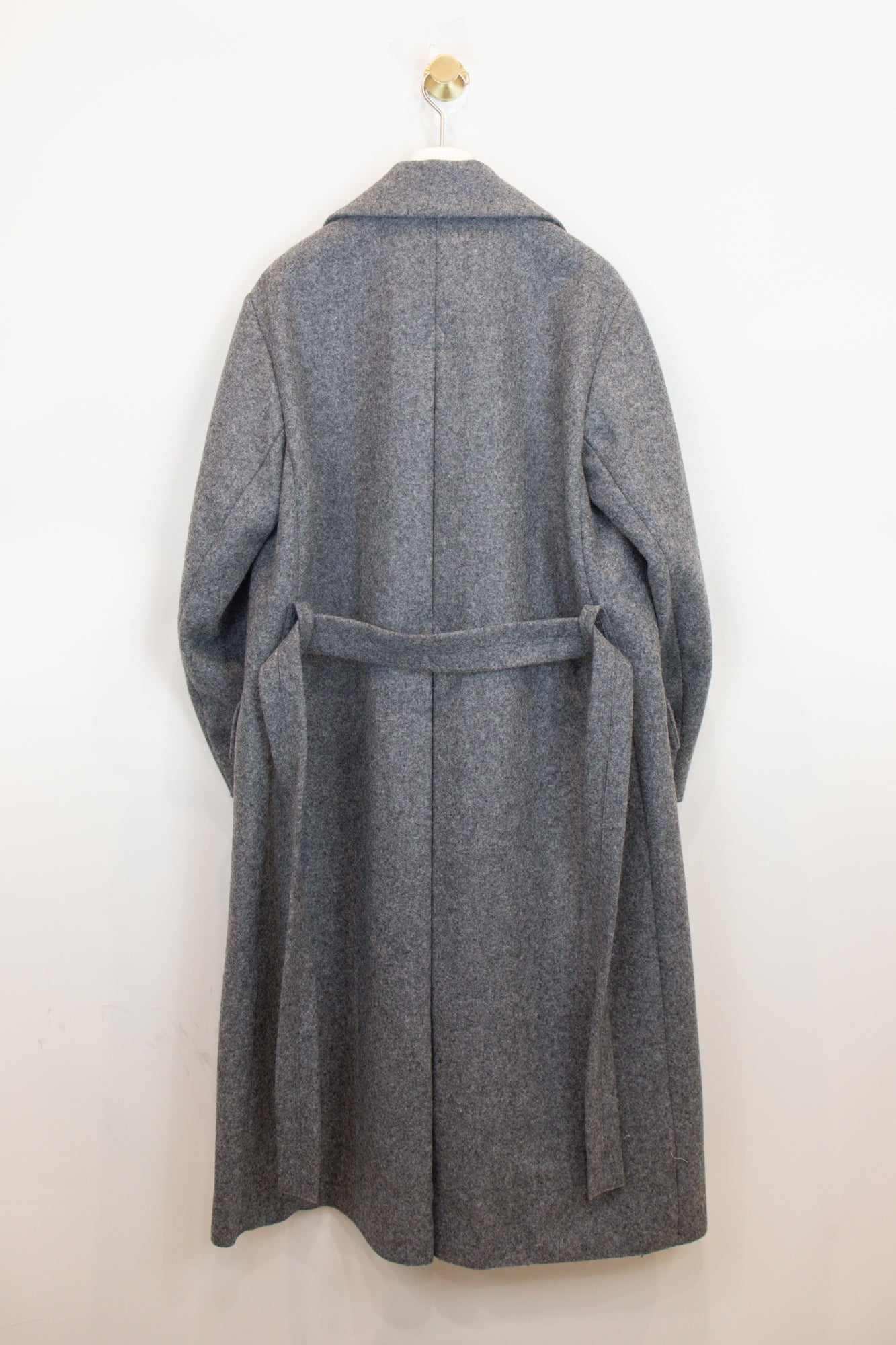 Grey Wool Long Trench Coat Jacket Wool