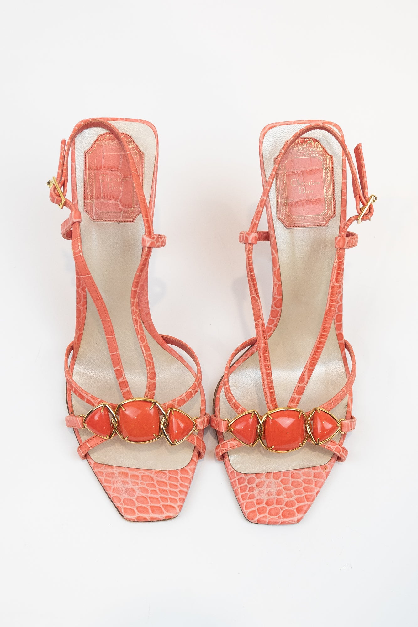 Croc Coral Stone Strappy Sandals