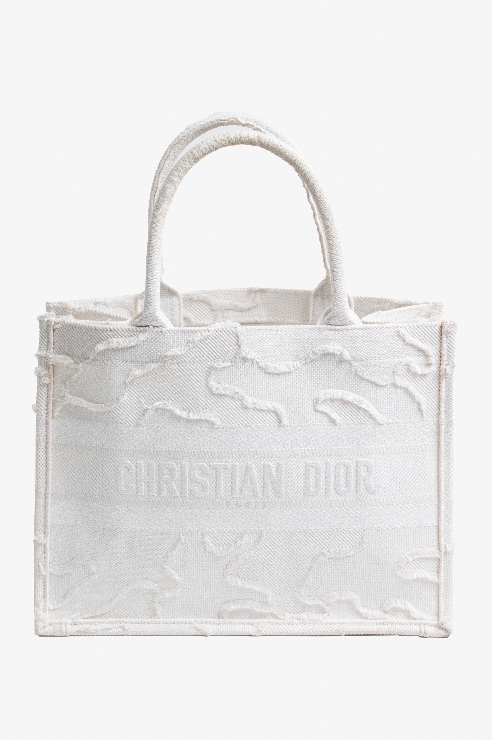 White Camouflage Canvas Medium Book Tote