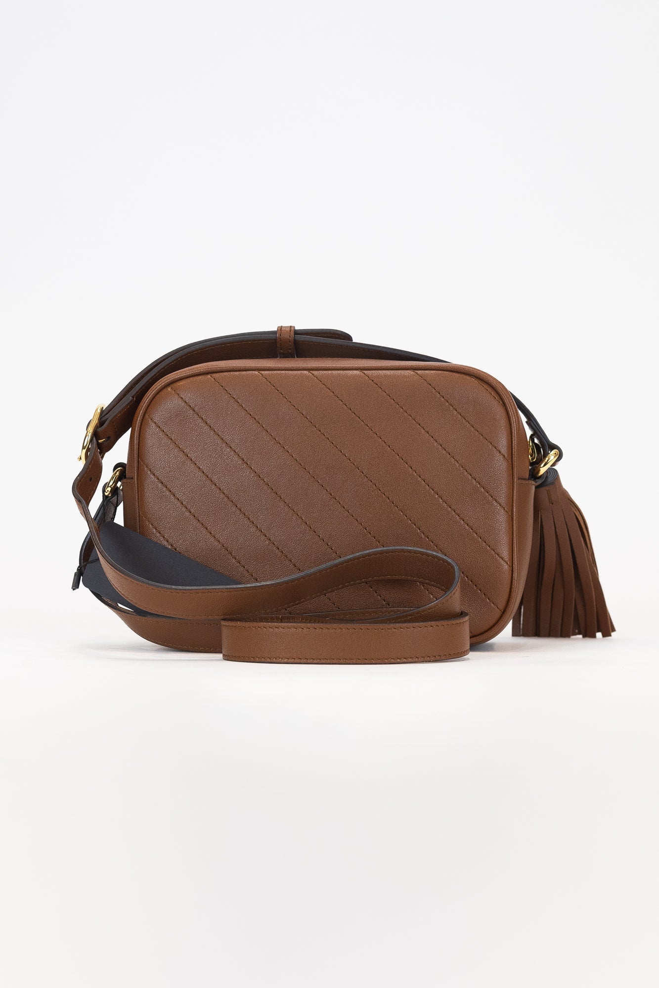 Brown Blondie Leather Crossbody Shoulder Bag Calfskin