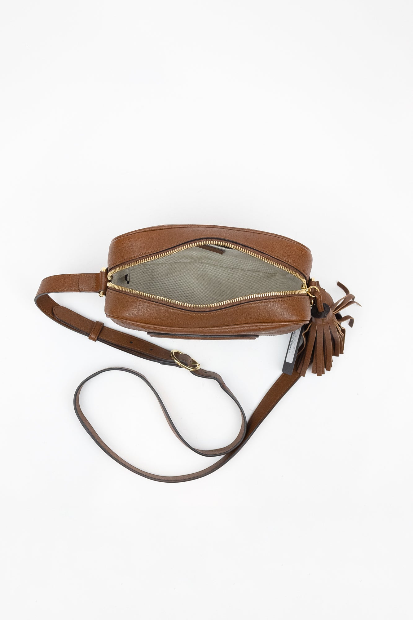 Brown Blondie Leather Crossbody Shoulder Bag Calfskin