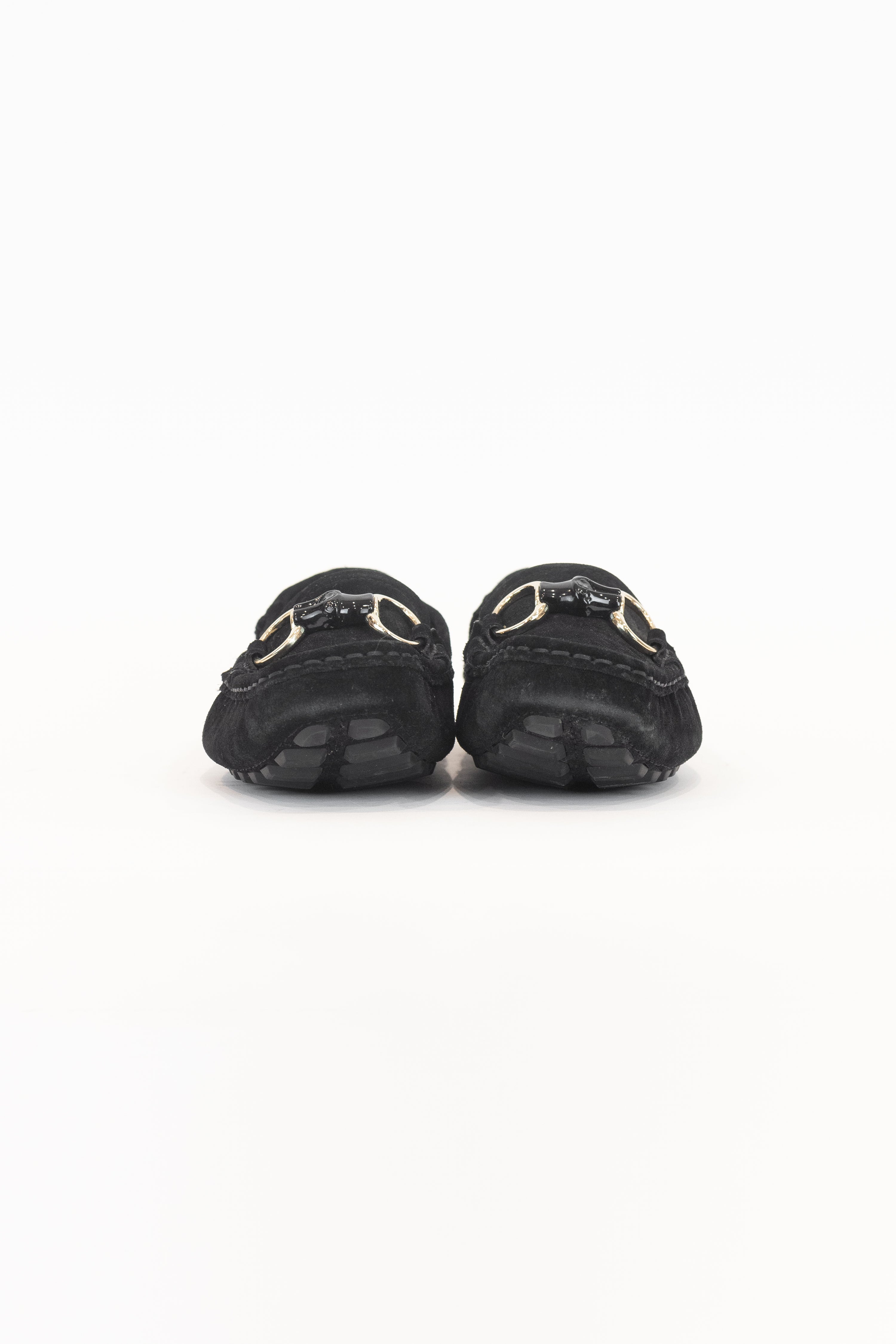 Black Suede Bamboo Horse-bit Loafer Suede