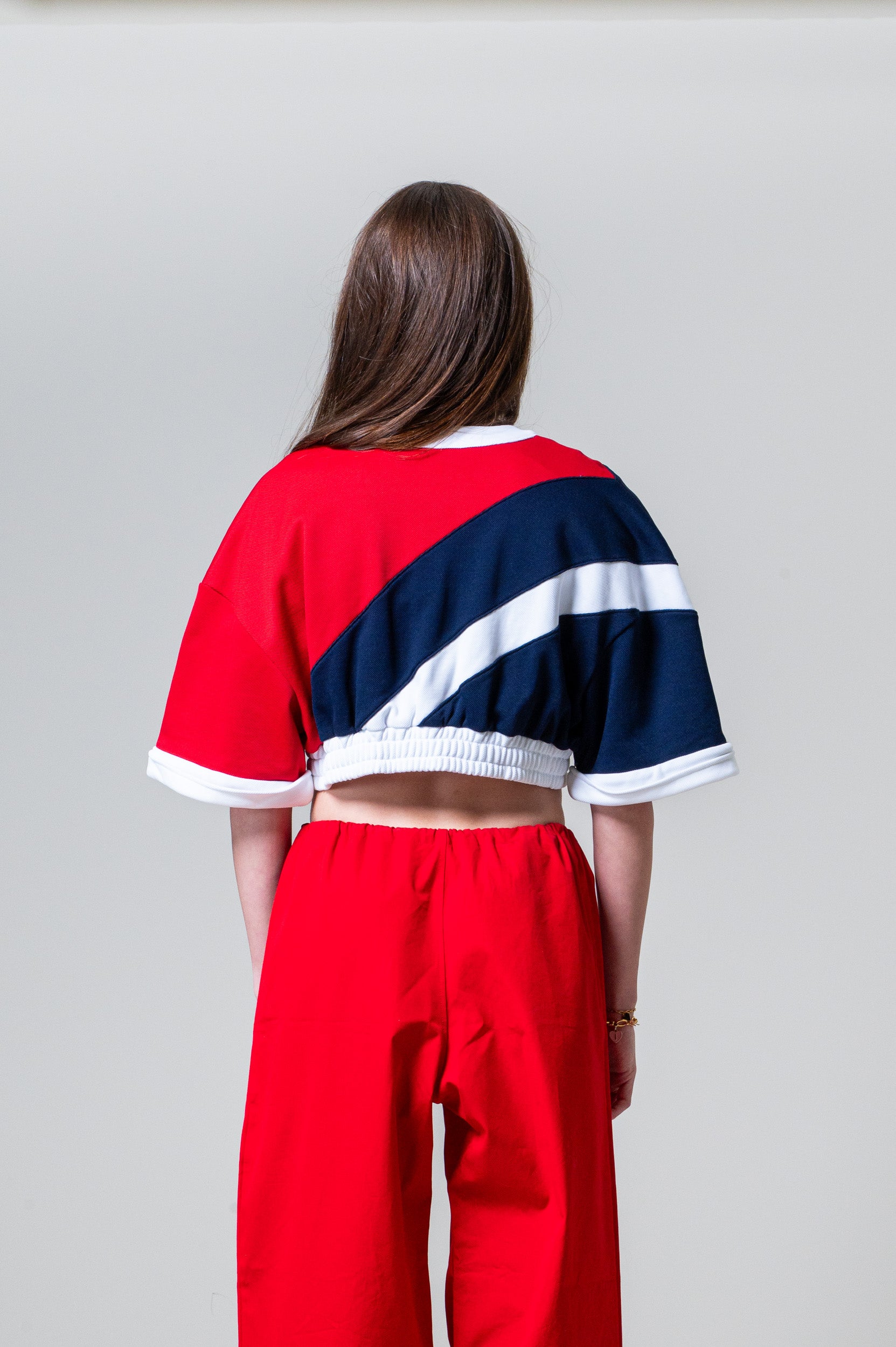 Red Wide Leg Draw String Jogger