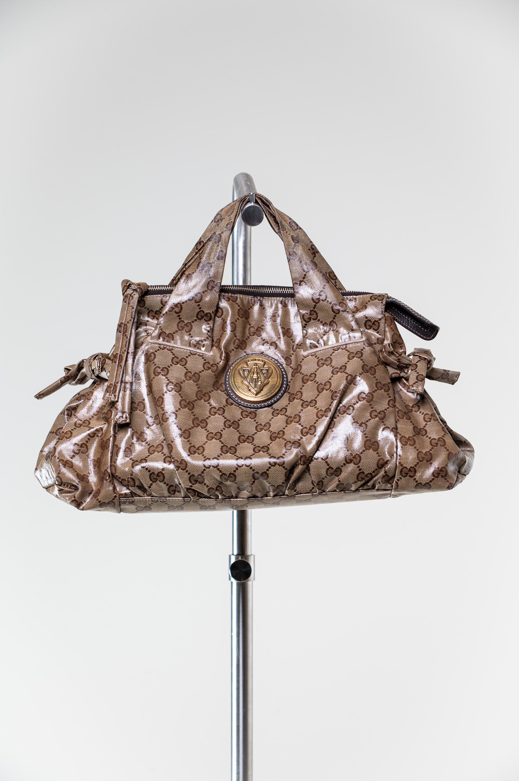 Additional Front view of Gucci GG Monogram Crystal Hysteria Handbag