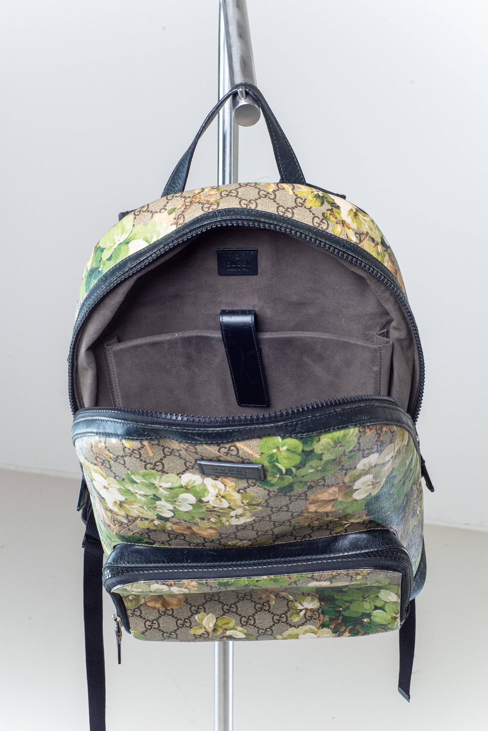 Blooms GG Supreme Monogram  Light Green Backpack