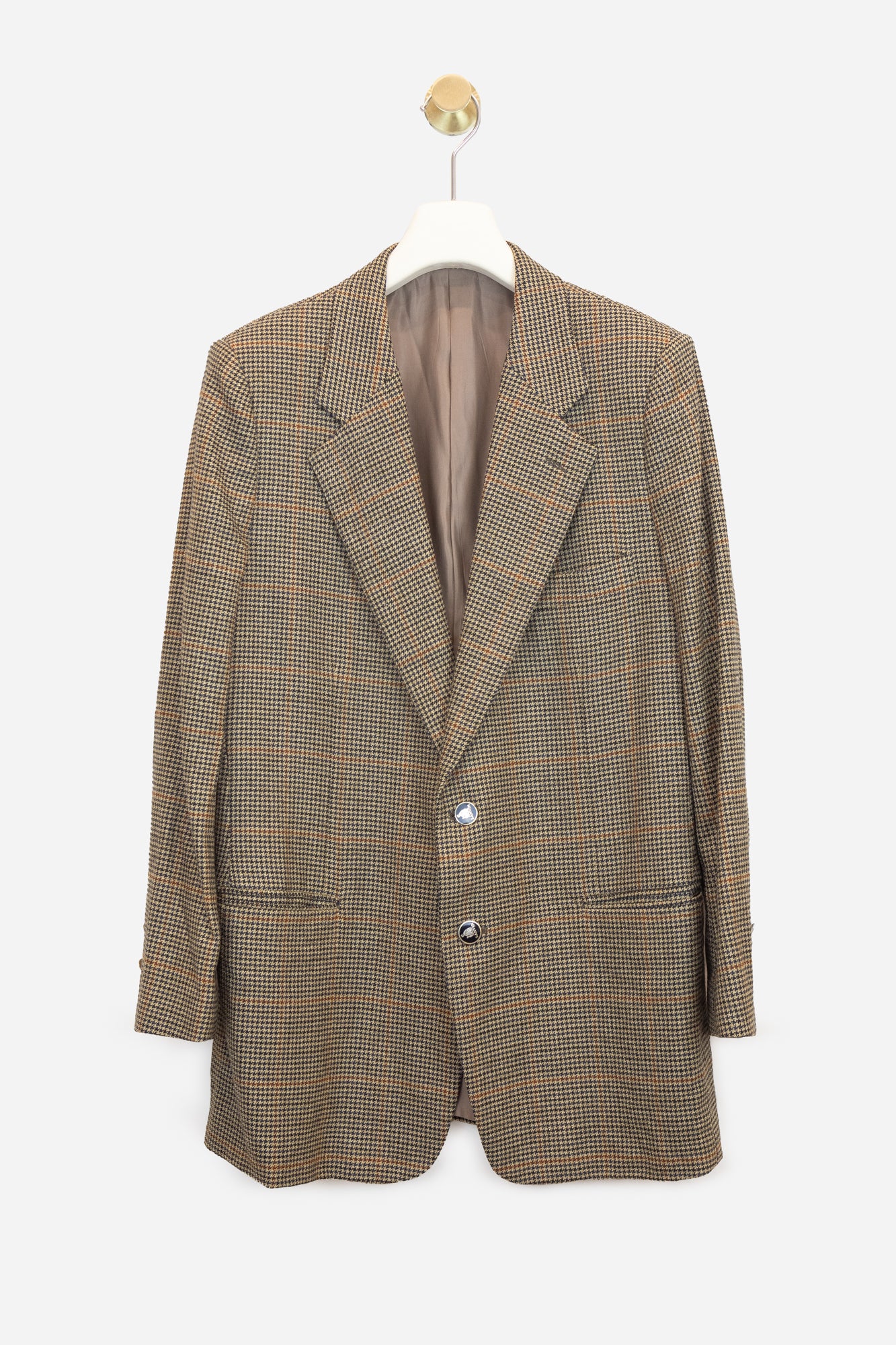 Tan Brown Houndstooth Blazer