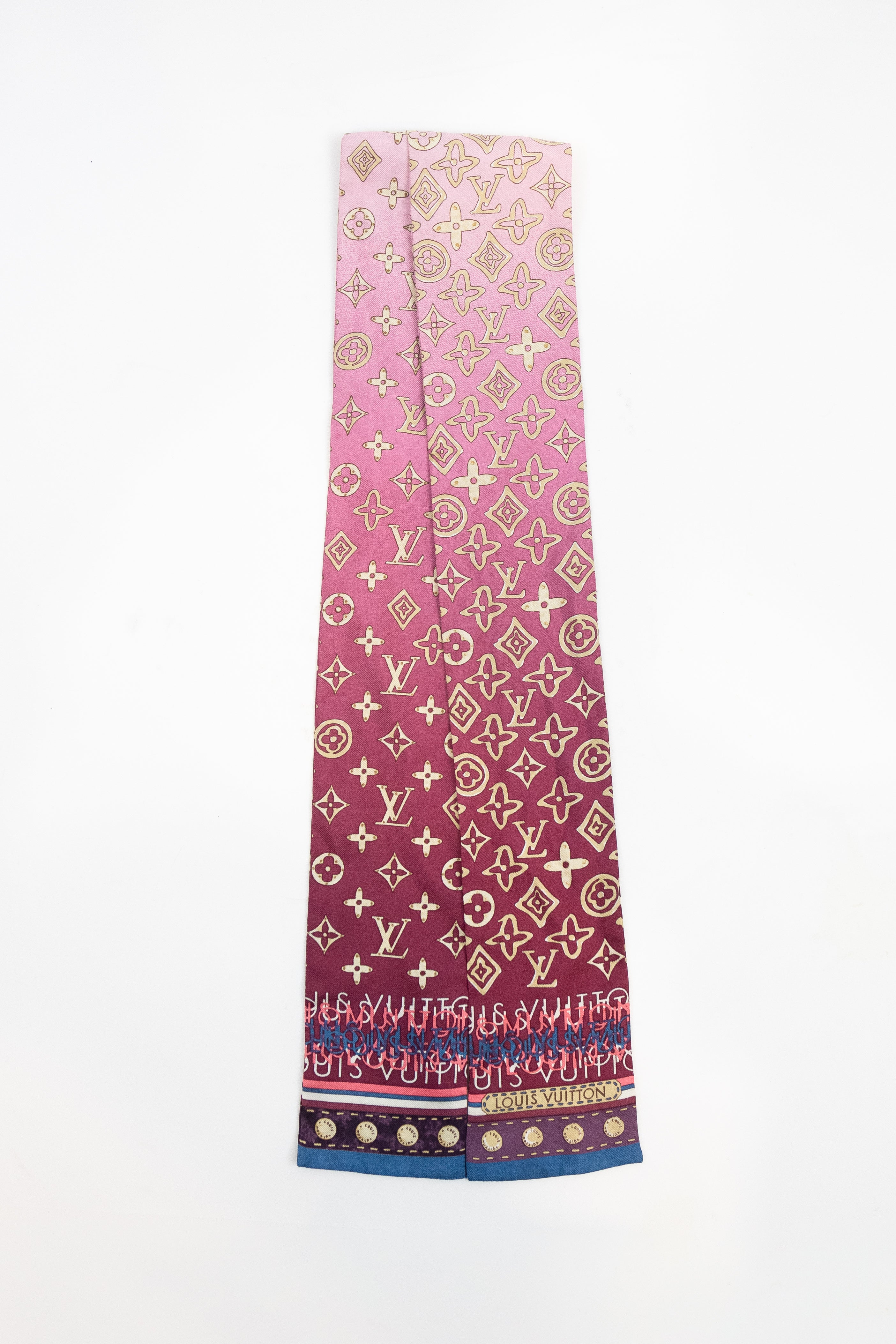 Pink Monogram Ombre Twilly Silk