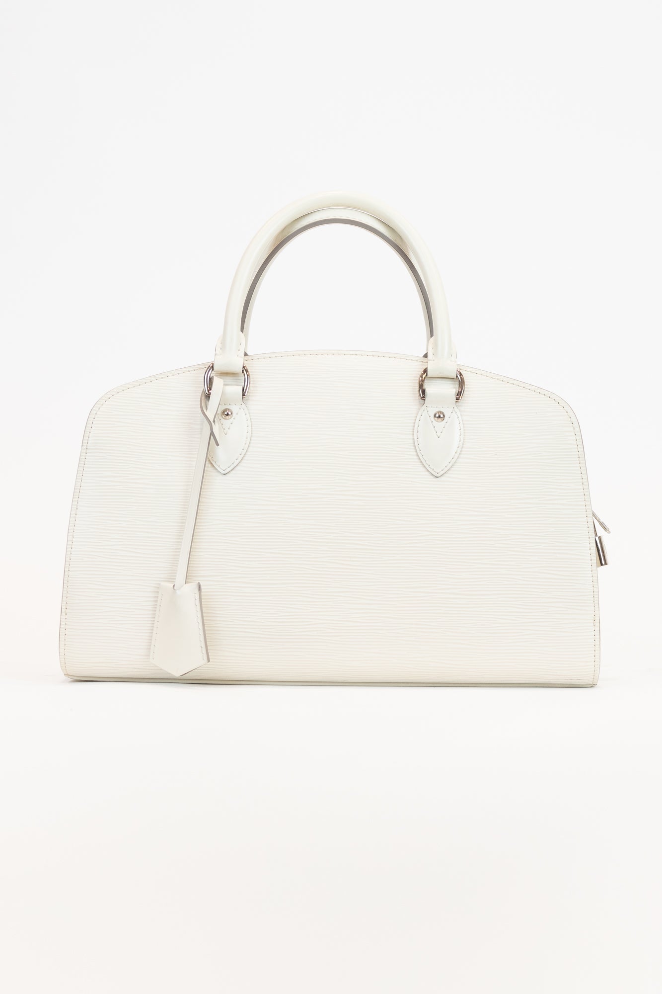 White Epi Leather Pont Neuf PM Tote Handbag