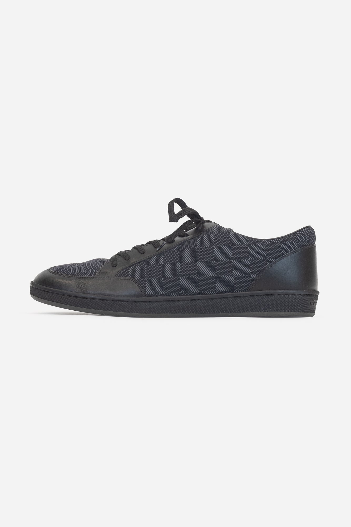 Damier Leather Lace Up Sneakers