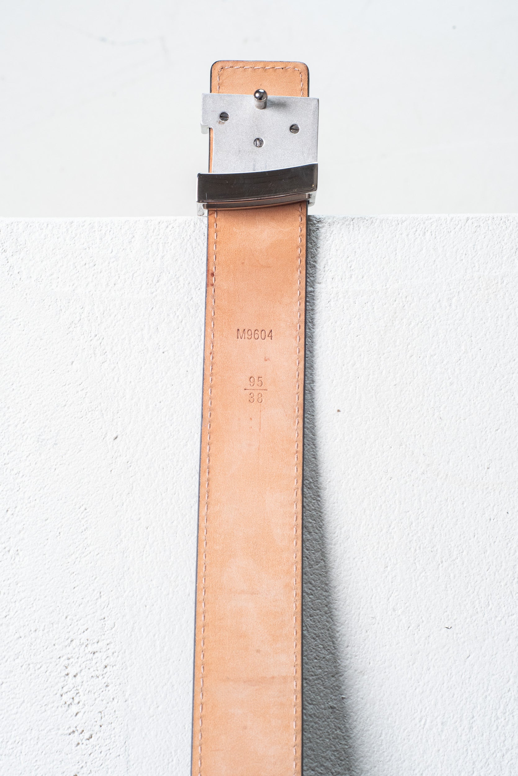 Black Initiales Silver Buckle Belt