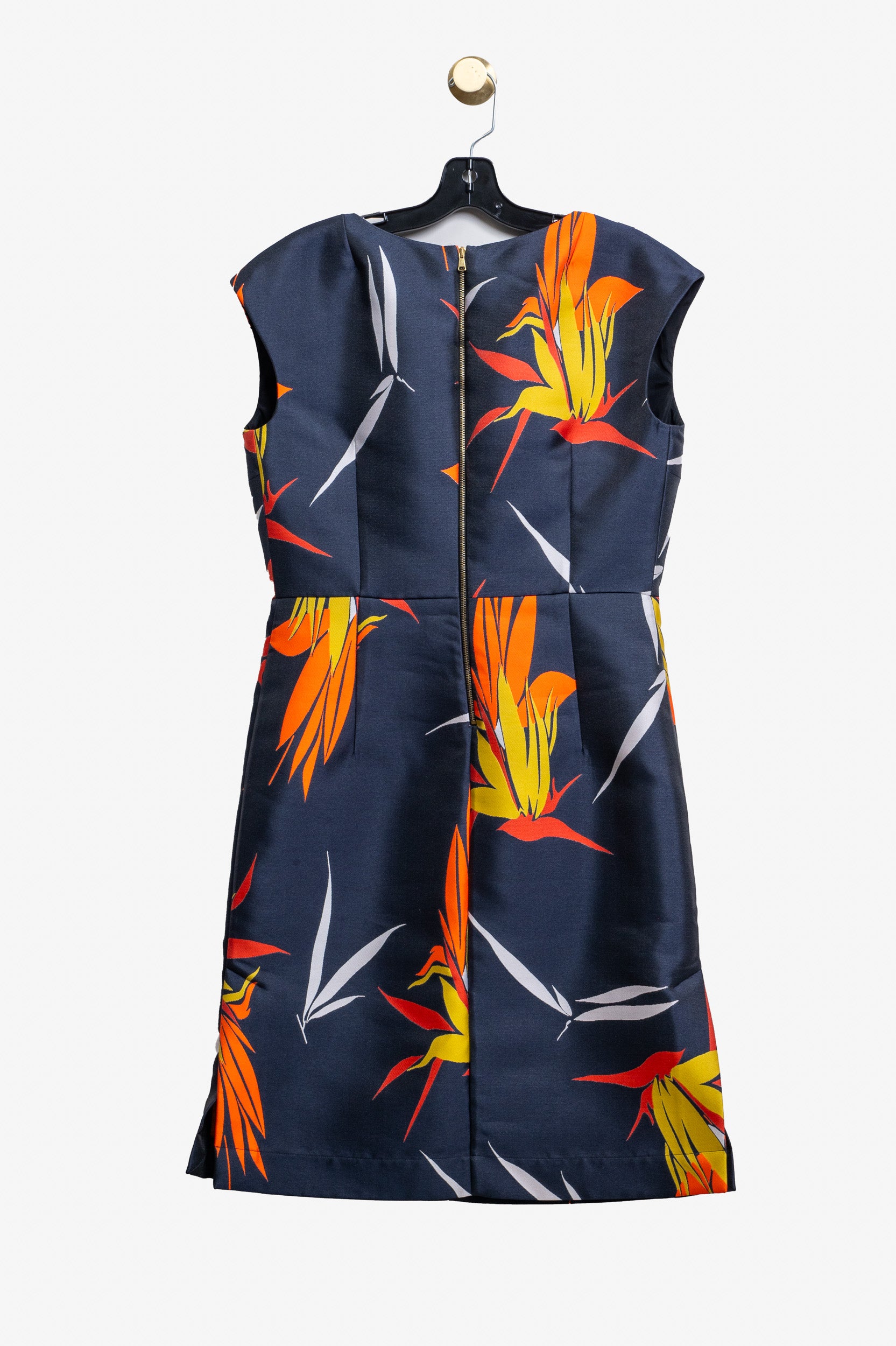 Jacquared Kapfu Navy Orange Dress Polyester