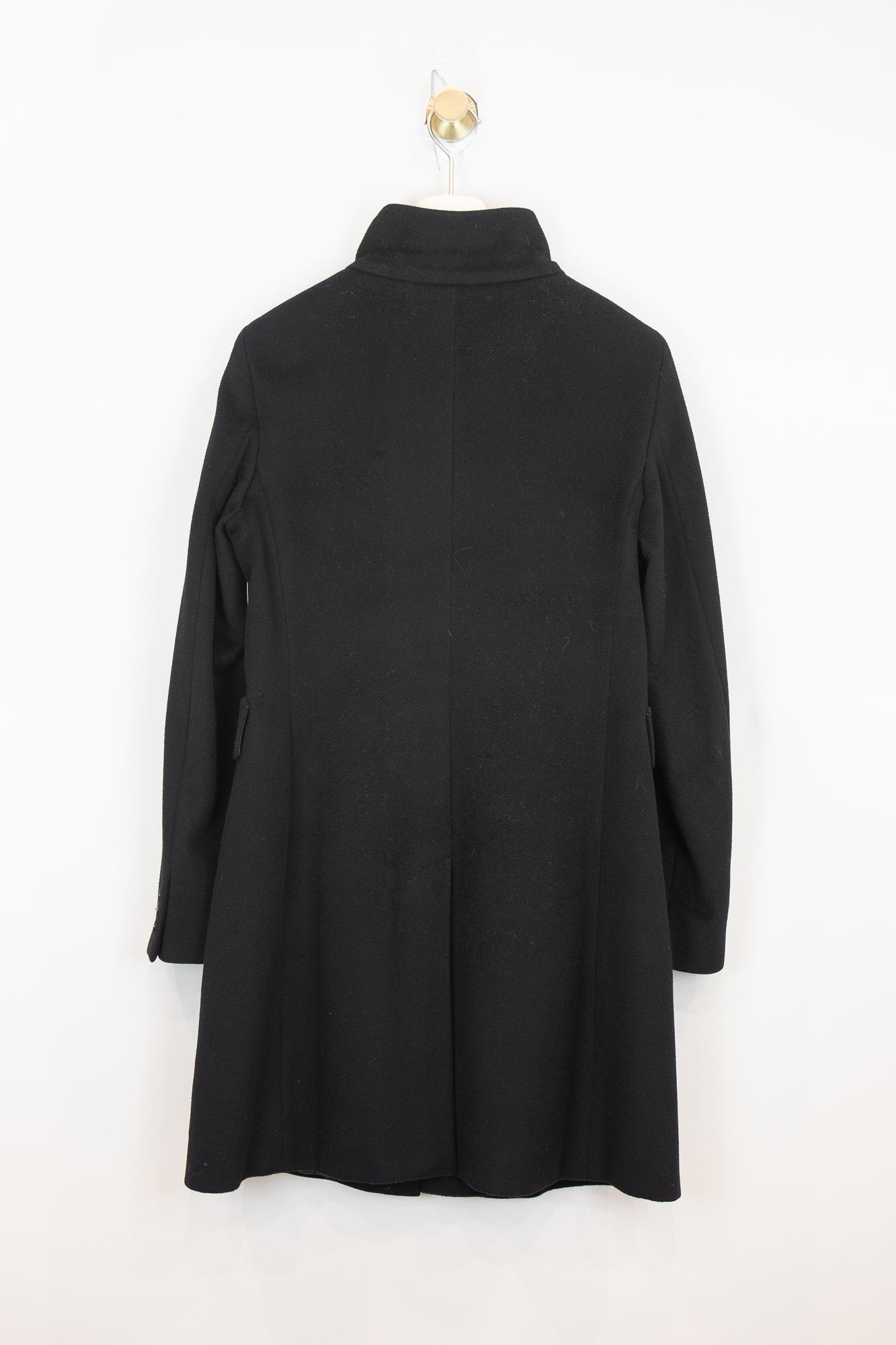 Black High Neck Wool Coat Jacket Wool