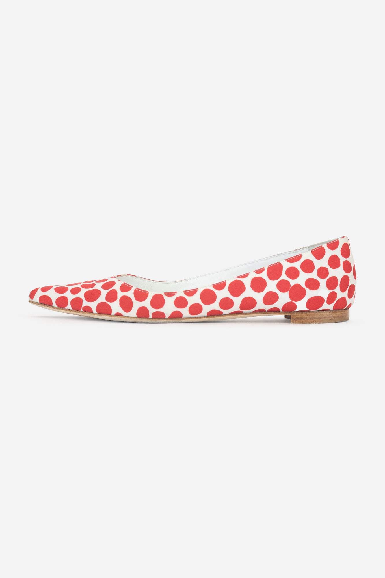 Red Poka Dot Pointed Toe Flat