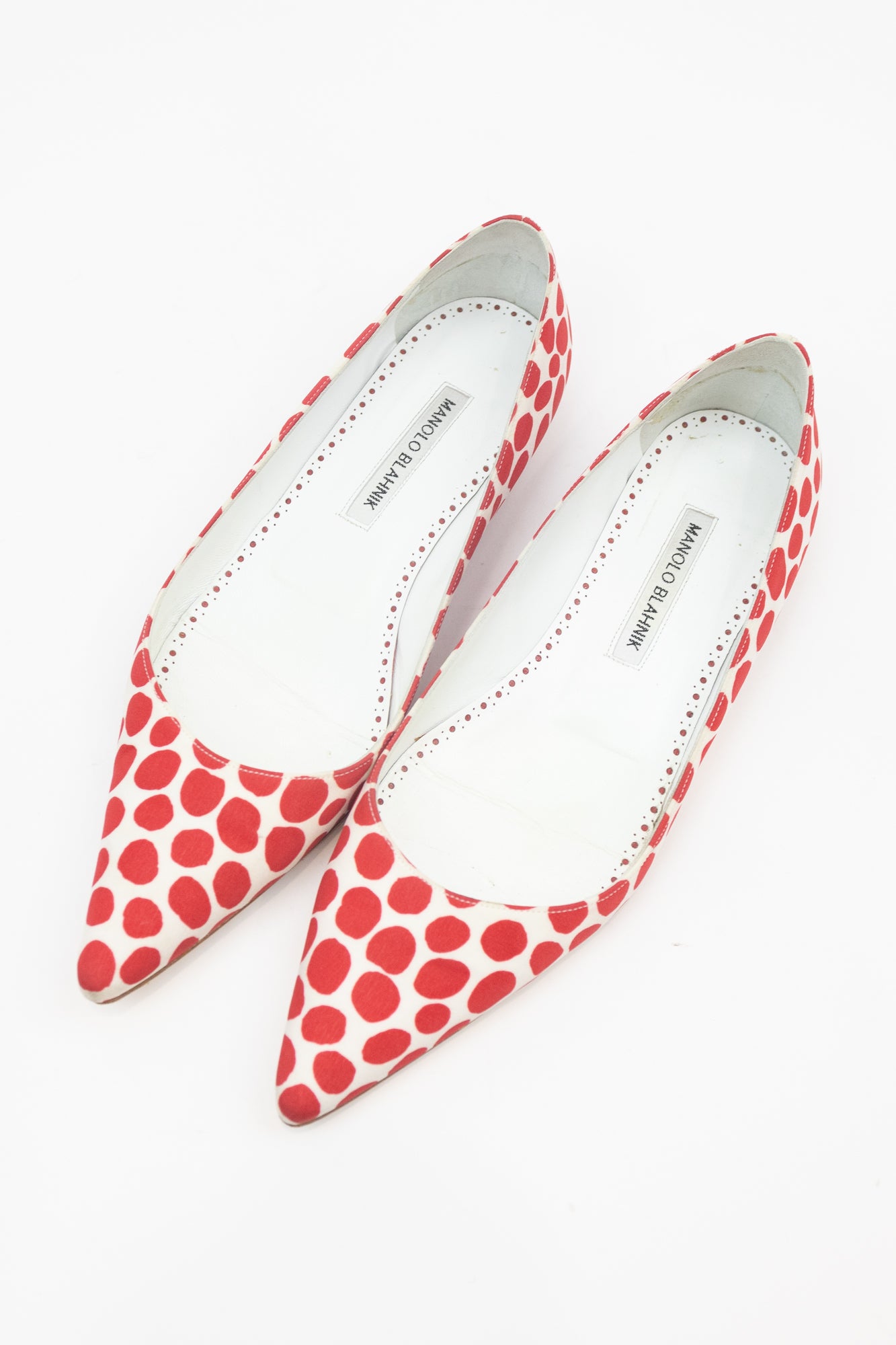 Red Poka Dot Pointed Toe Flat