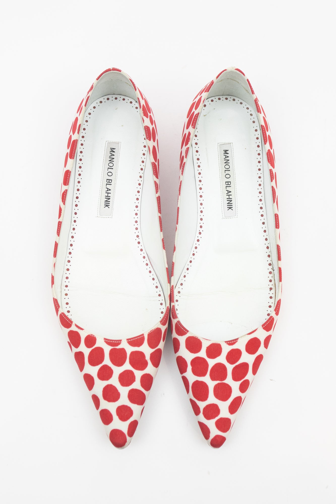 Red Poka Dot Pointed Toe Flat