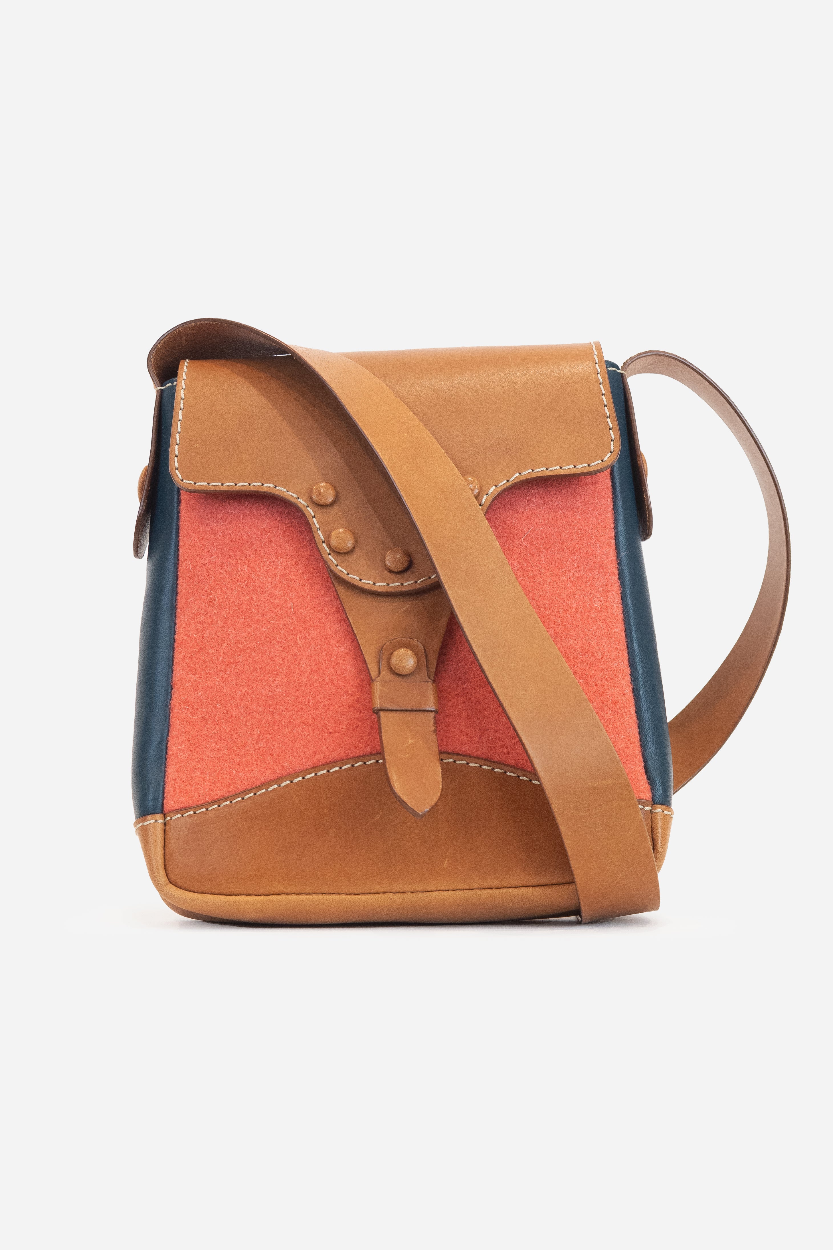 Wool And Leather Colourful Messenger Bag Leather/Viscose/Polyester