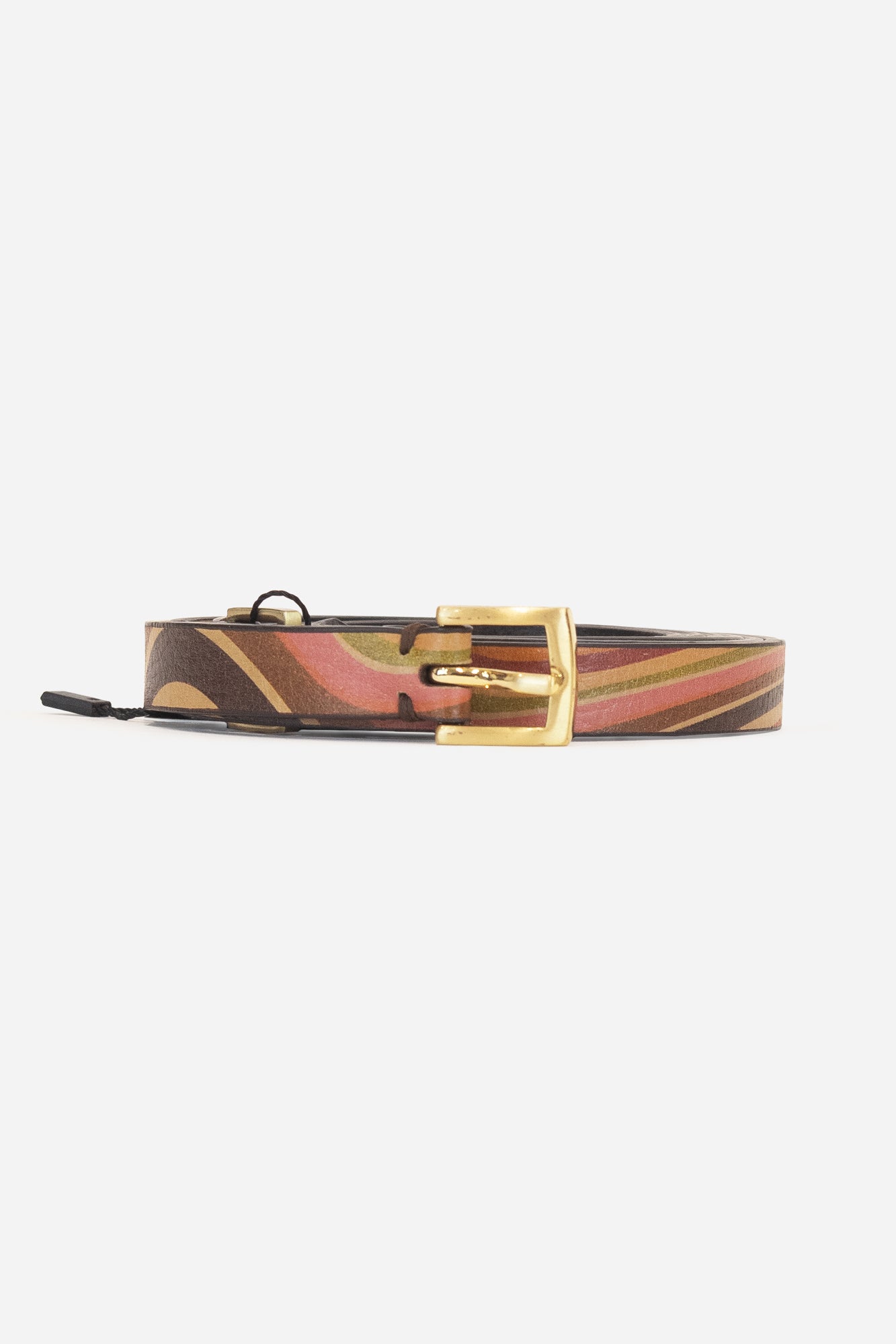 Brown And Colourful Double Wrap Belt Leather