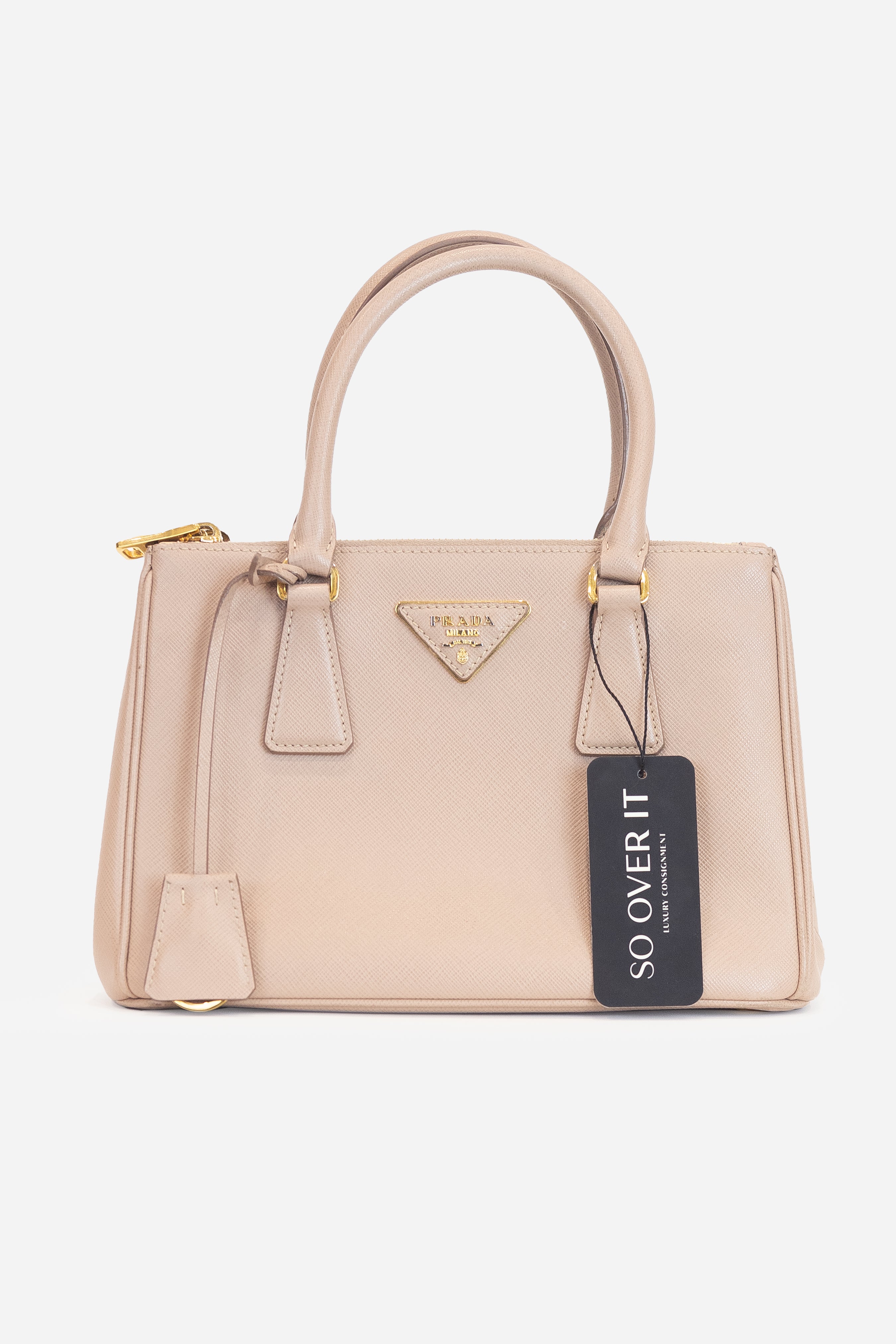 Powder Pink Prada Galleria Saffiano Leather Crossbody Tote Bag Leather