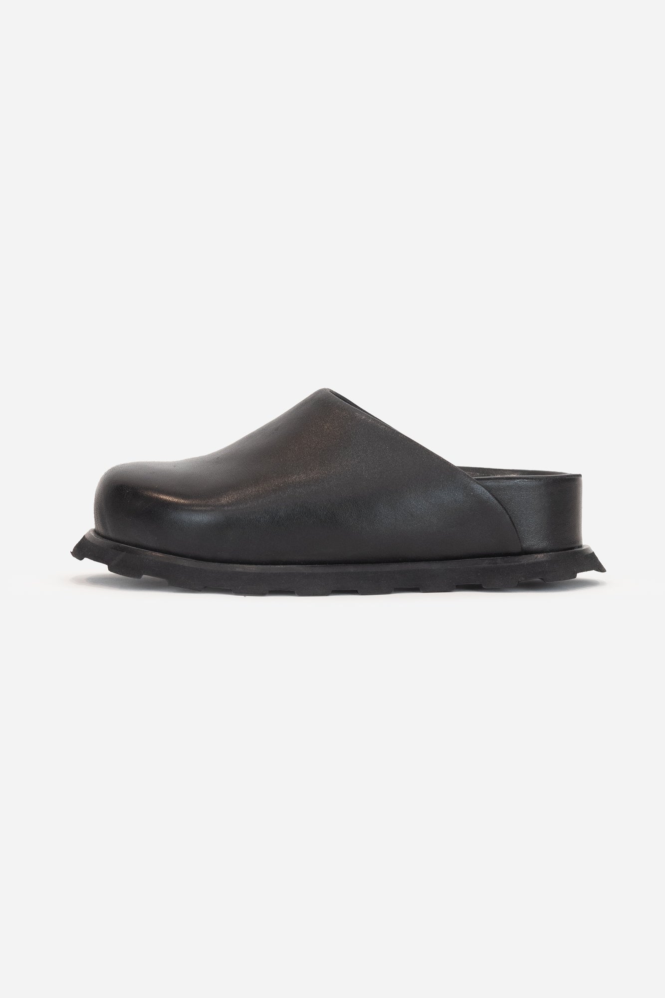 Black Leather Clog Shoe Leather