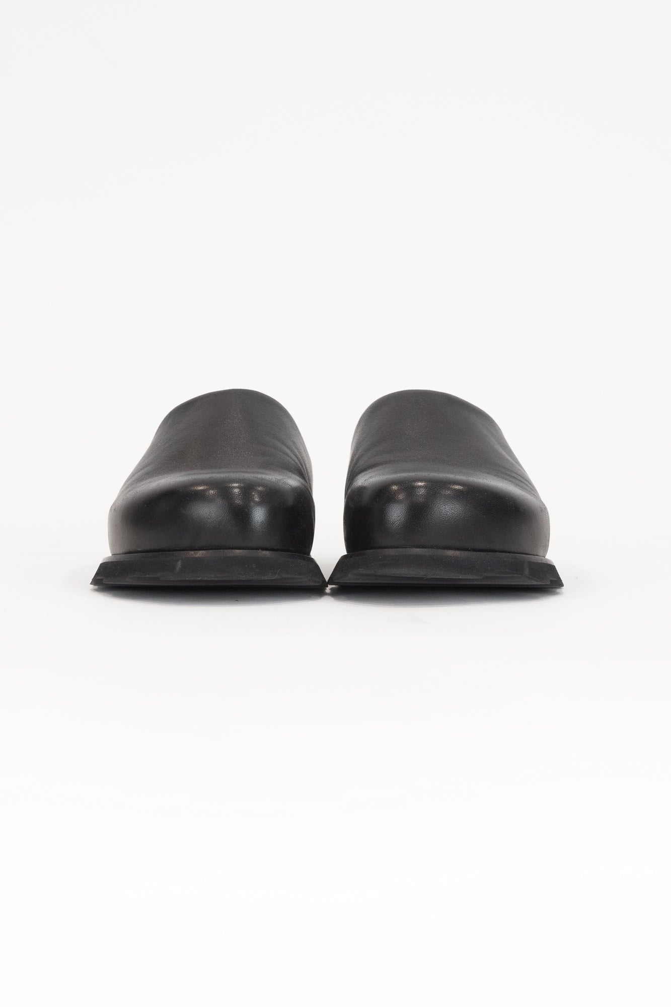 Black Leather Clog Shoe Leather